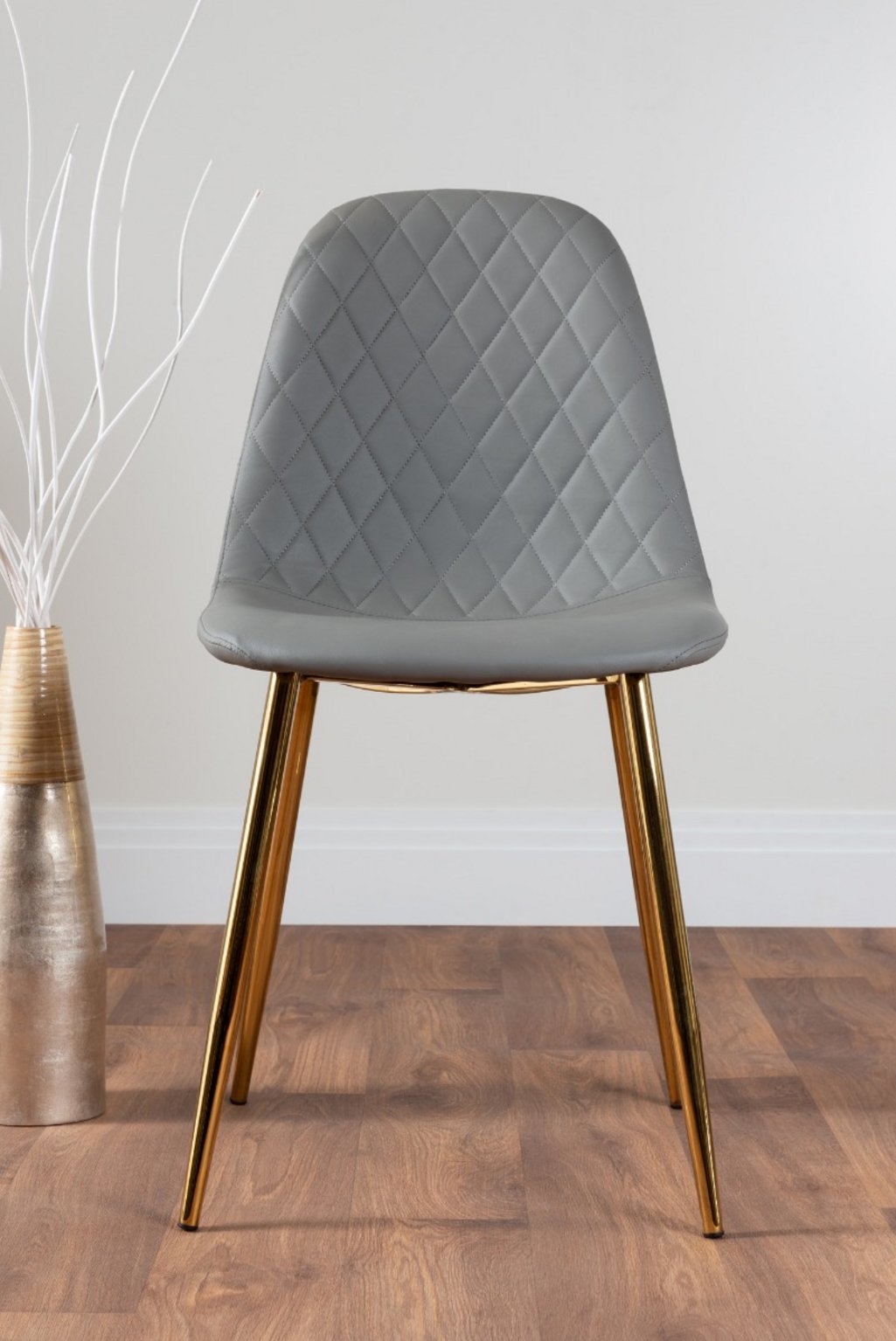 NOVARA Gold Round Tempered Glass Dining Table And 4 Faux Leather Dining Chairs - Picture 95 of 410