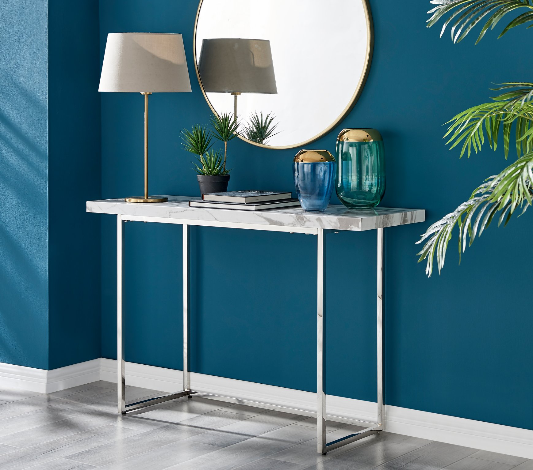 Modern blue outlet console table