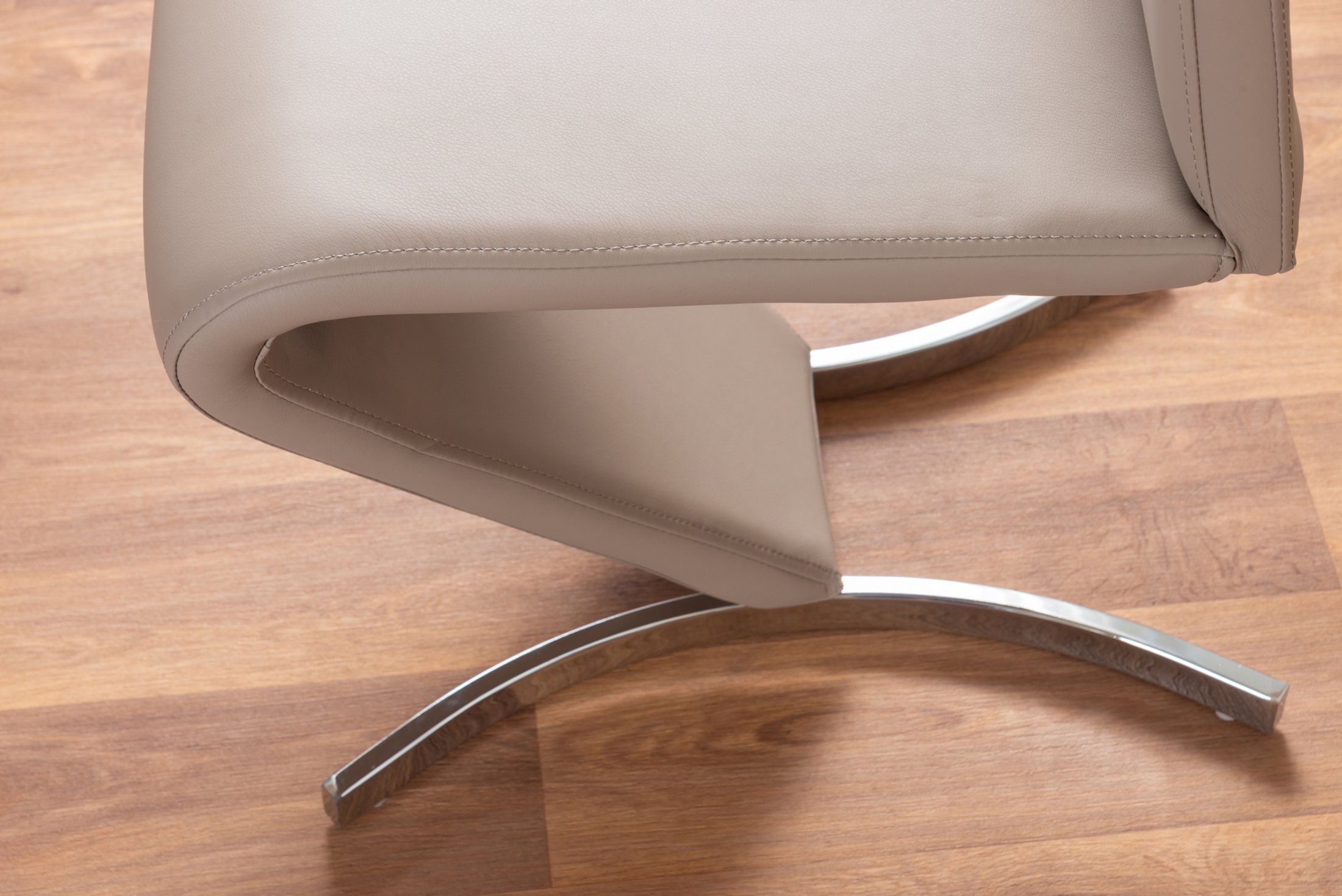SORRENTO White High Gloss Chrome Dining Table and 6 Faux Leather Willow Chairs - Picture 35 of 59