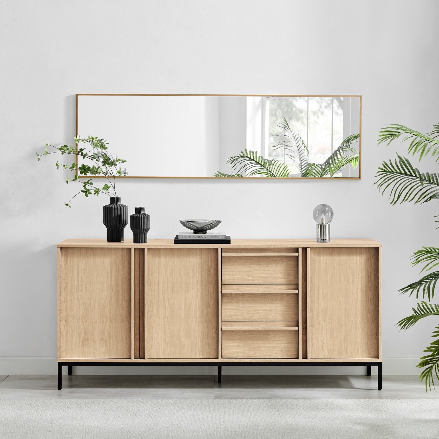 Svit Wooden Storage Sideboard Black Legs Minimalist Scandi Industrial 3 Drawers - Picture 10 of 14