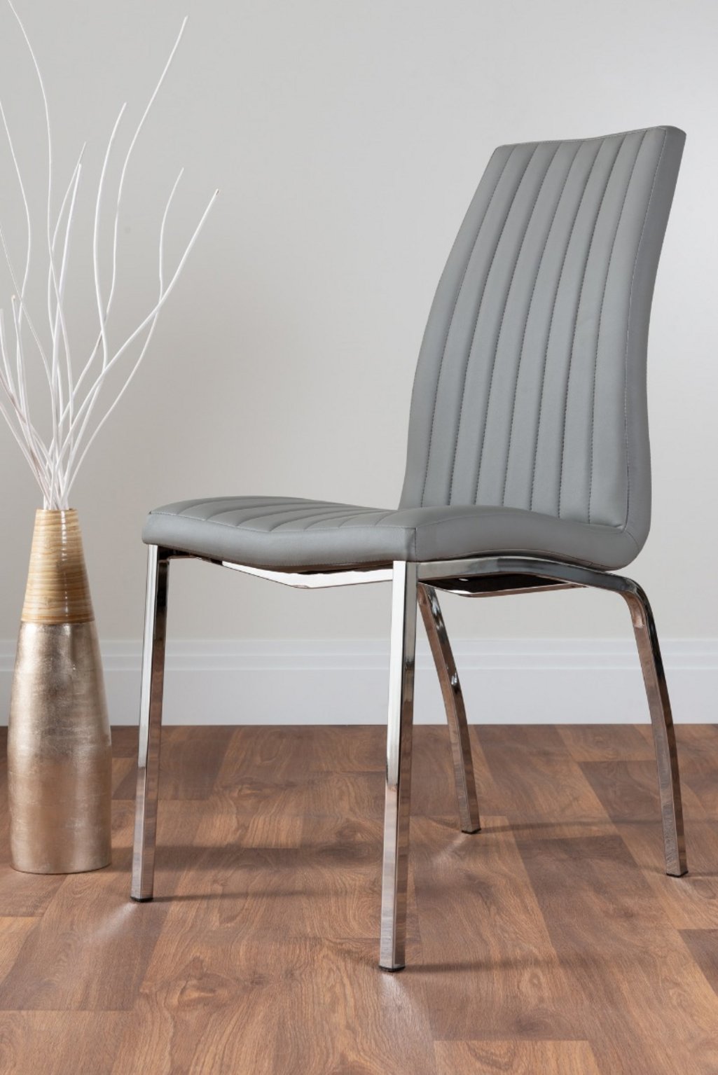 grey faux leather dining chairs