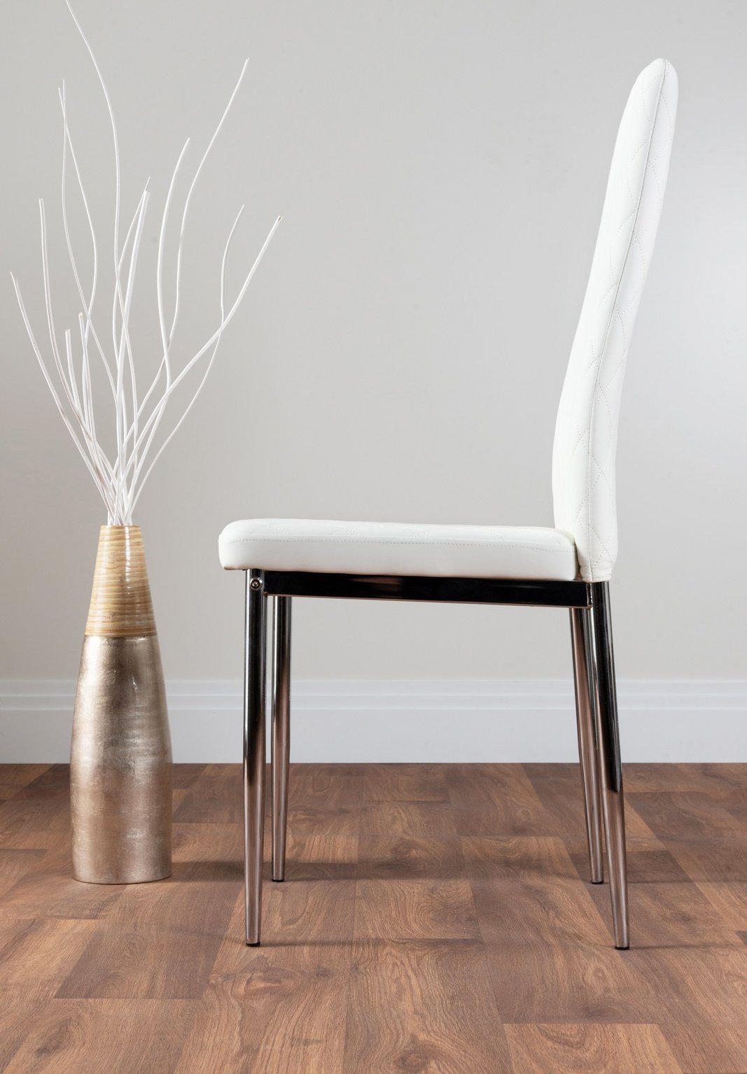 ATLANTA 4 White High Gloss Chrome Dining Table and 4 Faux Leather Dining Chairs - Picture 20 of 330