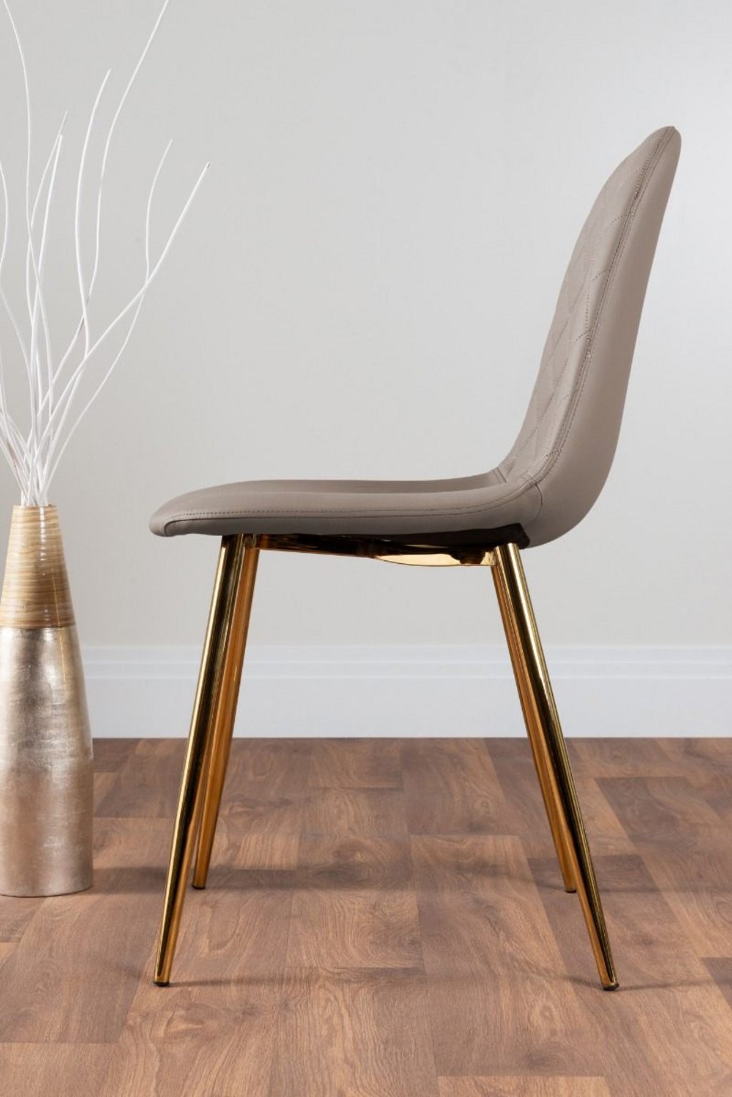 NOVARA Gold Round Tempered Glass Dining Table And 4 Faux Leather Dining Chairs - Picture 84 of 410