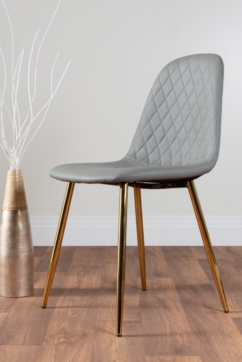 NOVARA Gold Round Tempered Glass Dining Table And 4 Faux Leather Dining Chairs - Picture 94 of 410