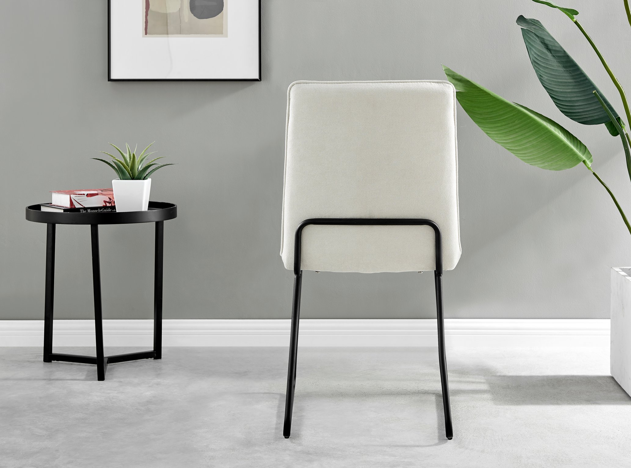 Novara 120cm Black Top Dining Table & 6 Halle Fabric Chairs - Picture 12 of 26