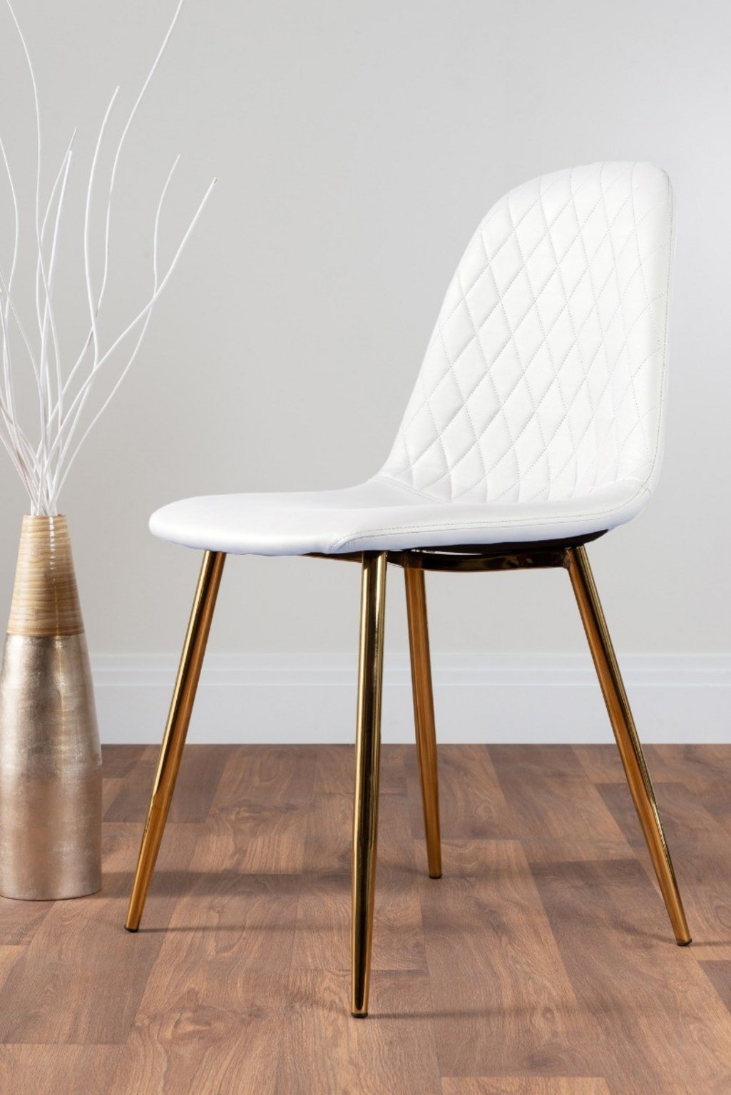 NOVARA Gold Round Tempered Glass Dining Table And 4 Faux Leather Dining Chairs - Picture 106 of 410
