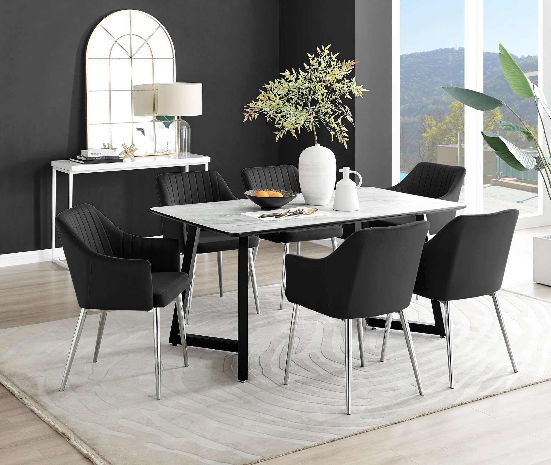 White rectangle deals table and chairs