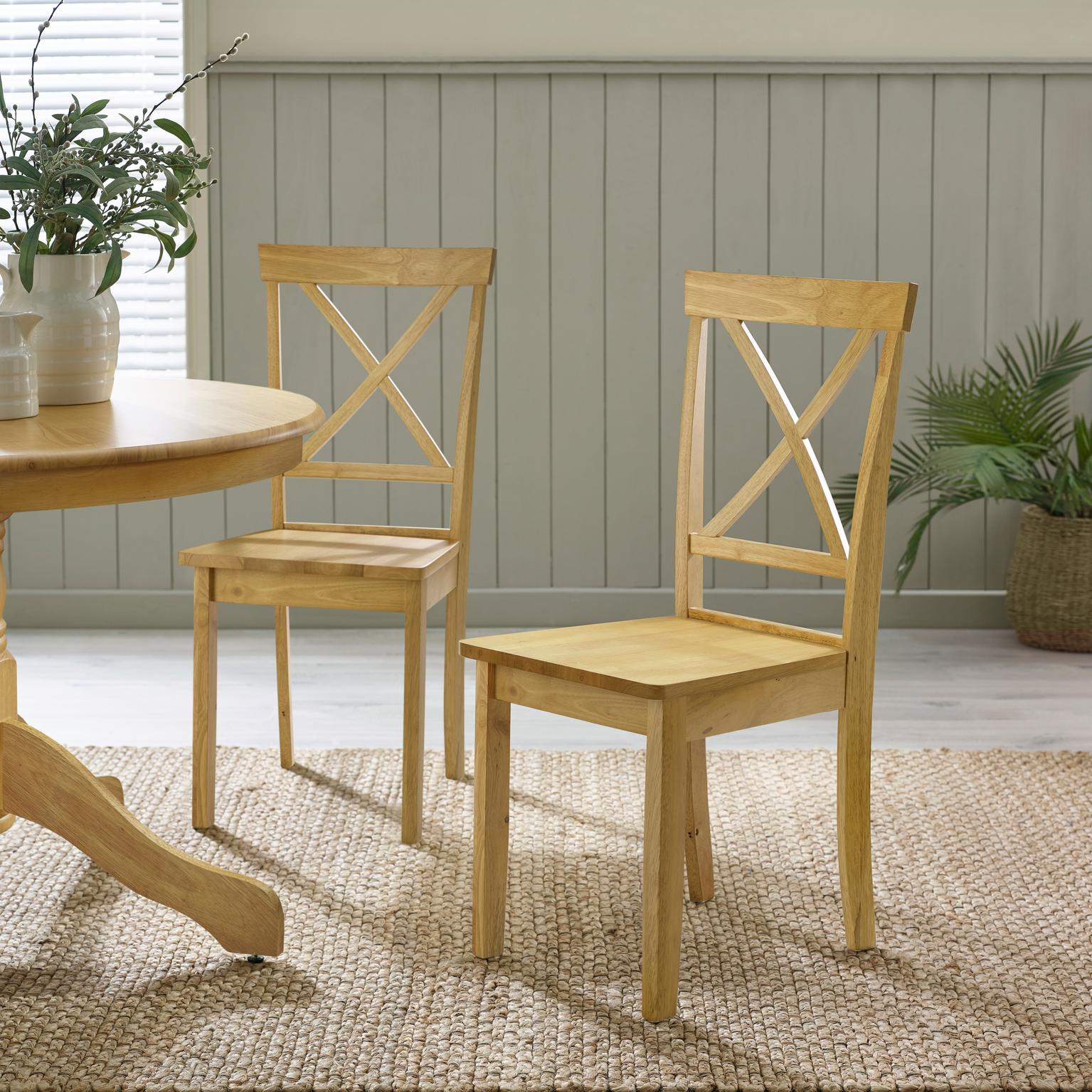 Bude 106cm Round Wooden Dining Table & 4 Millford Chairs Farmhouse - Picture 32 of 38