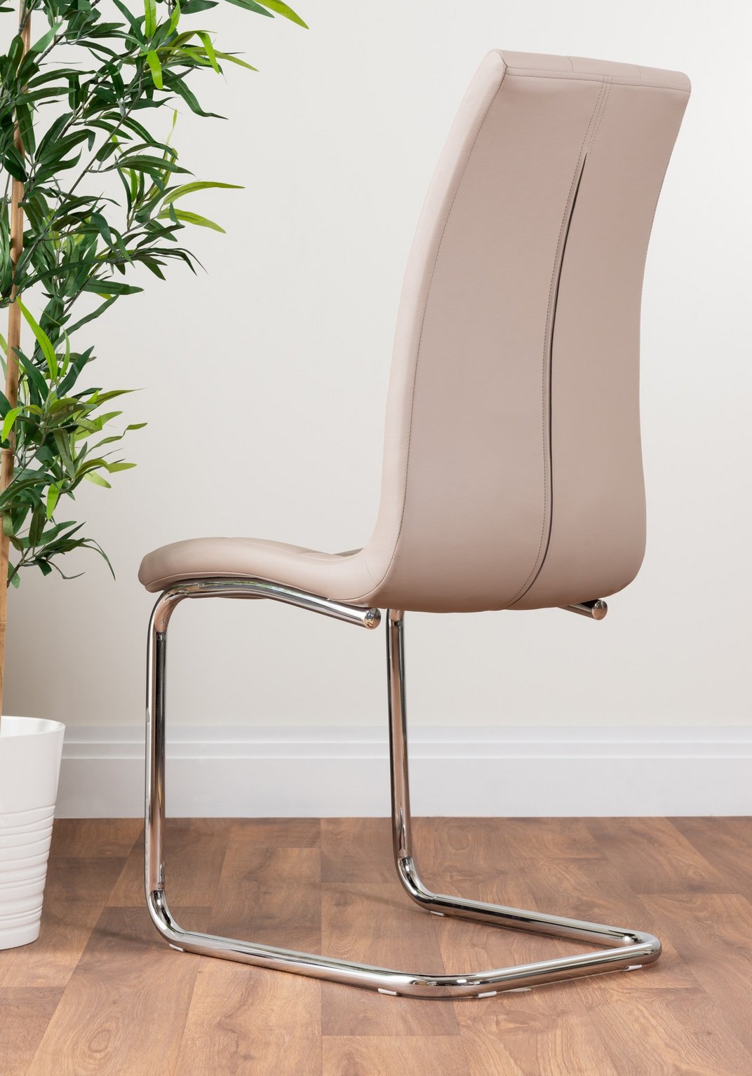 LIRA 100cm White Gloss Extending Dining Table and 4/6 Faux Leather Dining Chairs - Picture 52 of 78