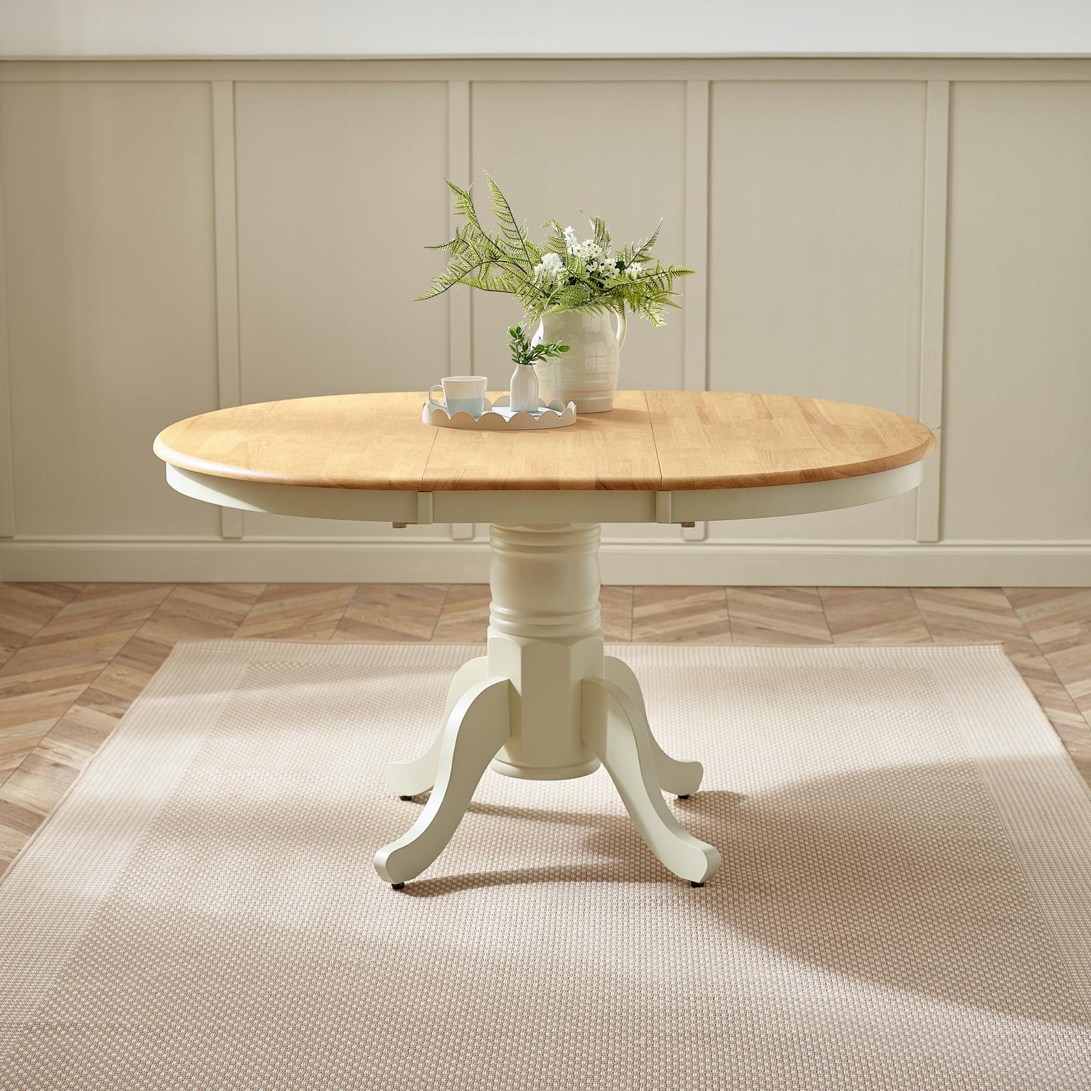 Padstow Wooden Extending Round Dining Table & 4 Millford Chairs - Picture 18 of 39