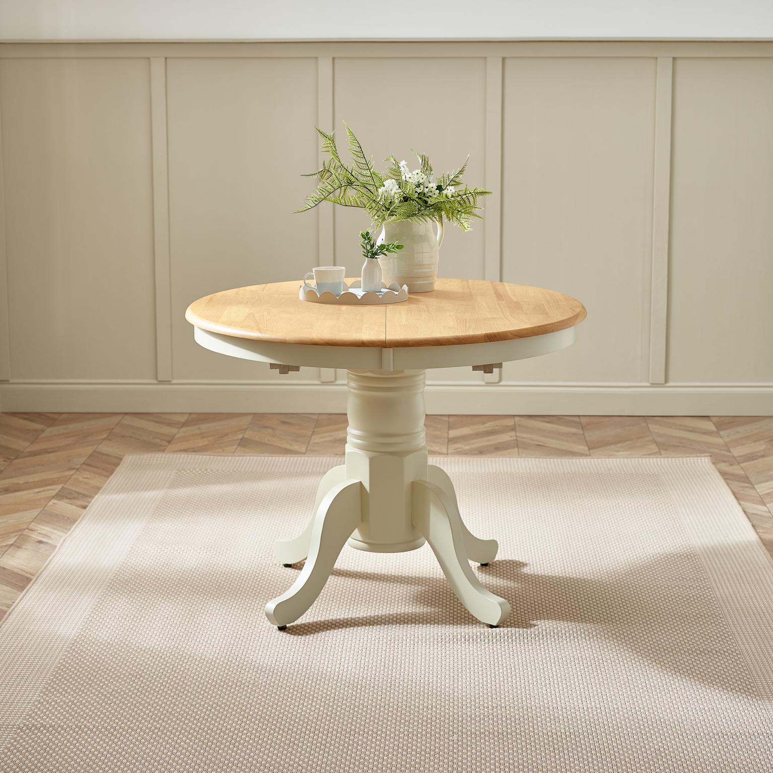 Padstow Wooden Extending Round Dining Table & 4 Millford Chairs - Picture 17 of 39