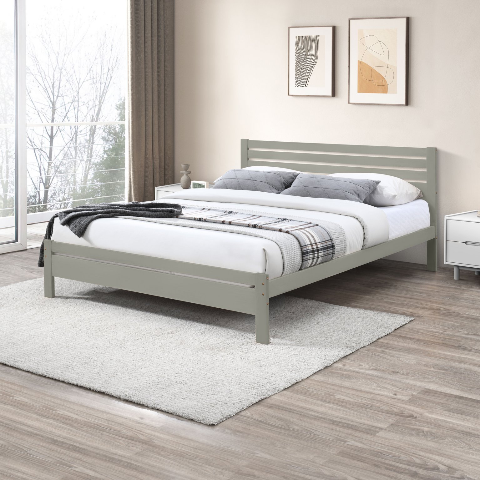 Declan Solid Pine King Size Bed Frame Rustic Scandi Contemporary