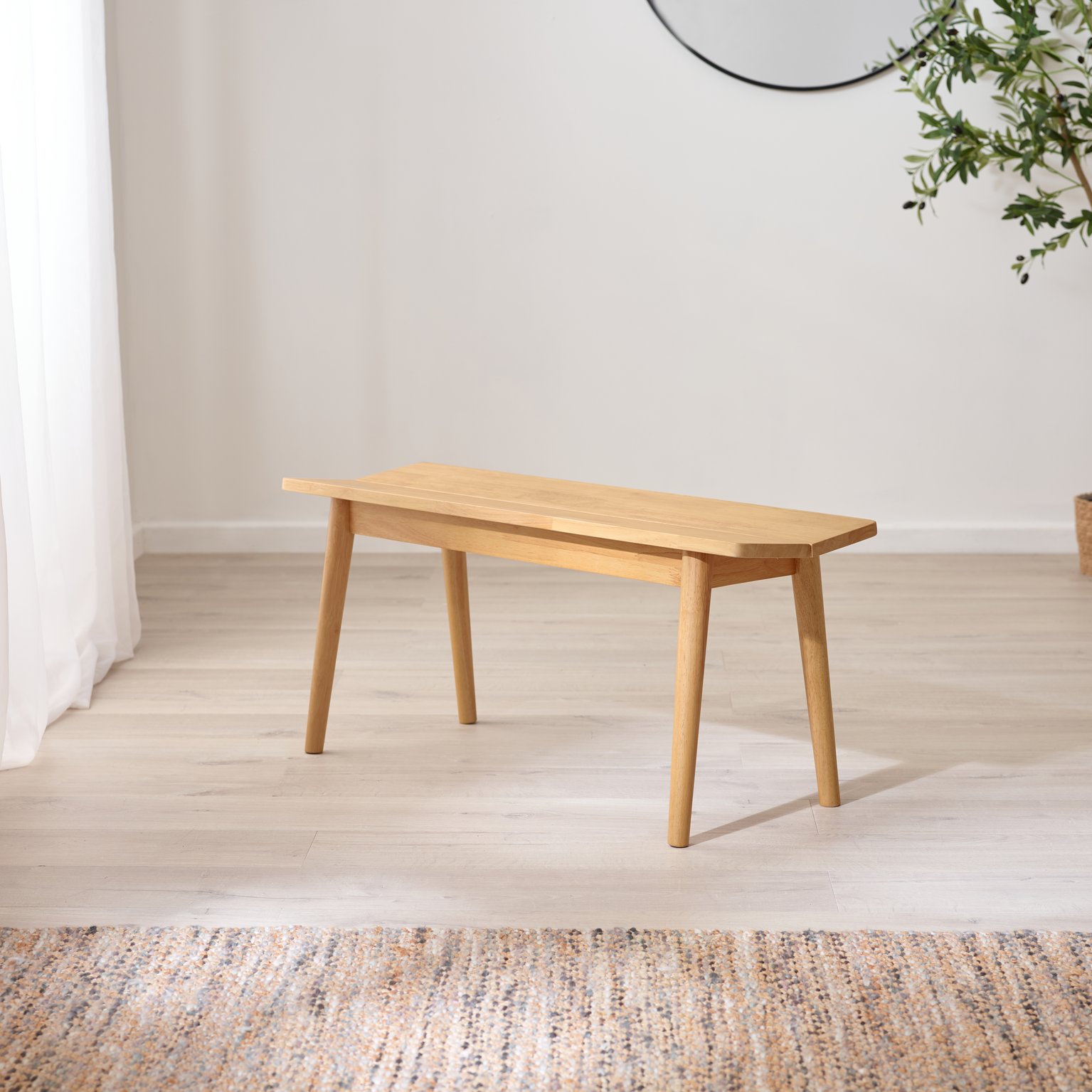 Lynton Small Wooden Rustic Dining Table & 2 Benches - Picture 8 of 26