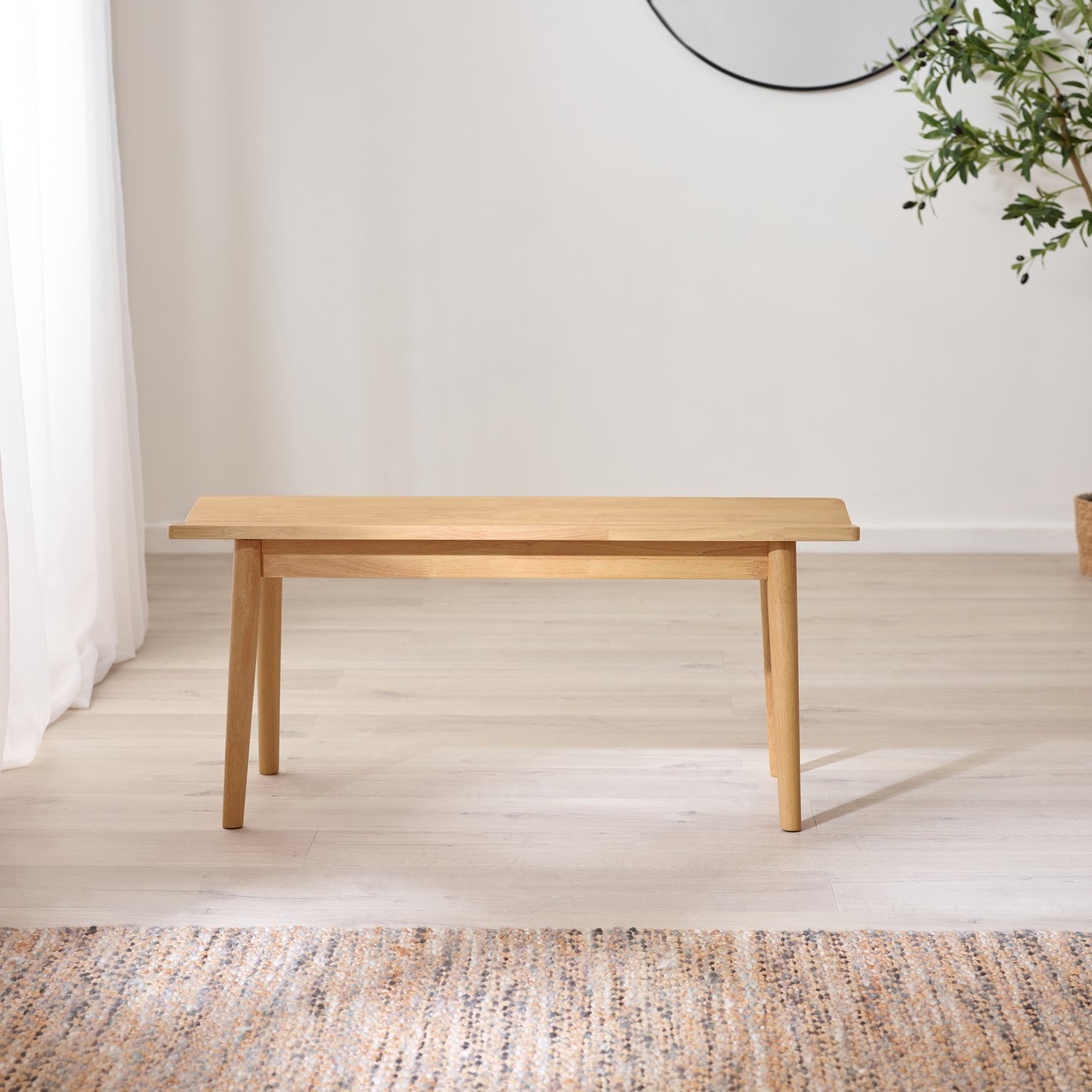 Lynton Small Wooden Rustic Dining Table & 2 Benches - Picture 9 of 26