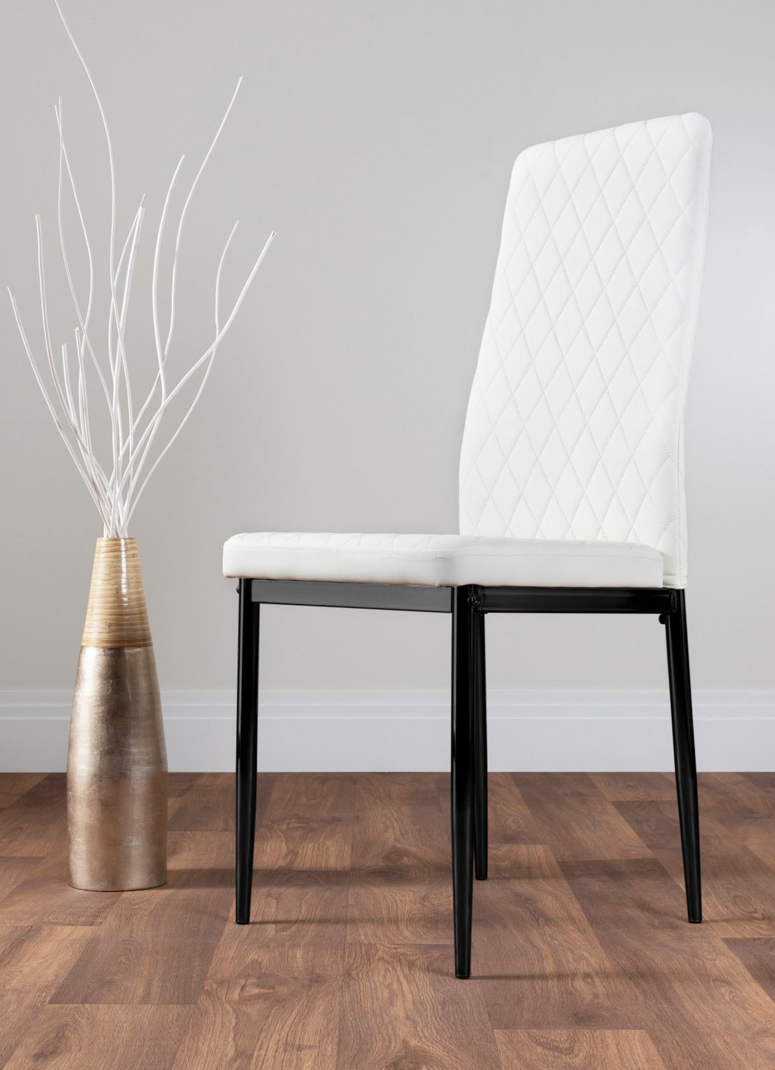 Seattle Glass and Black Leg Square Dining Table & 4 Milan Black Leg Chairs - Picture 18 of 58