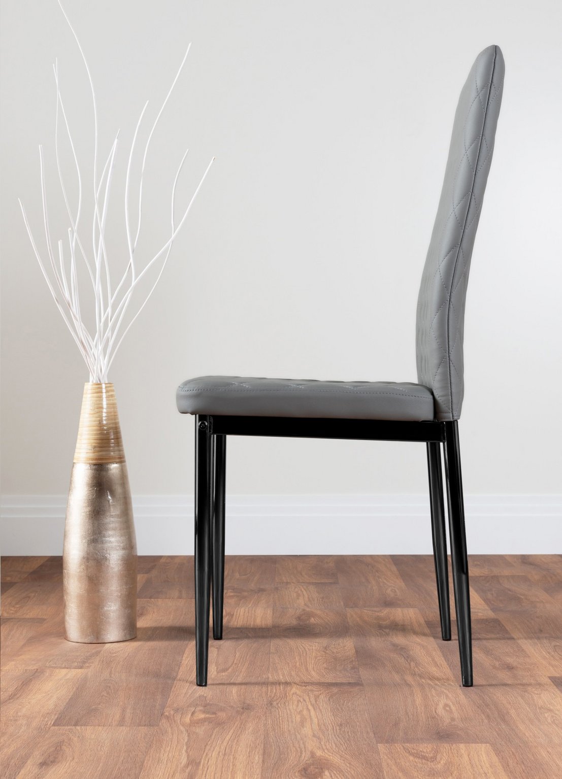 Seattle Glass and Black Leg Square Dining Table & 4 Milan Black Leg Chairs - Picture 32 of 58