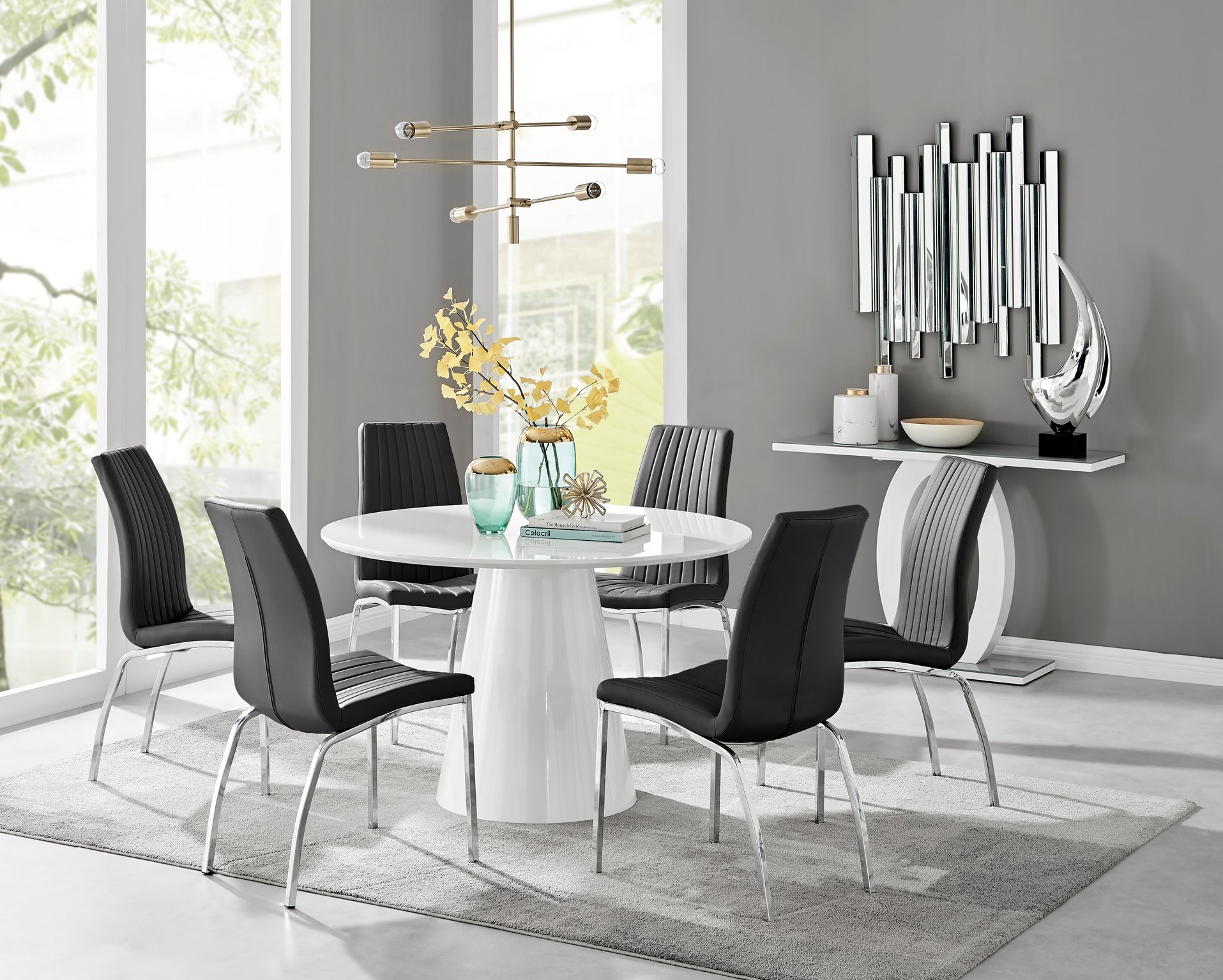 white gloss dining set 6 chairs