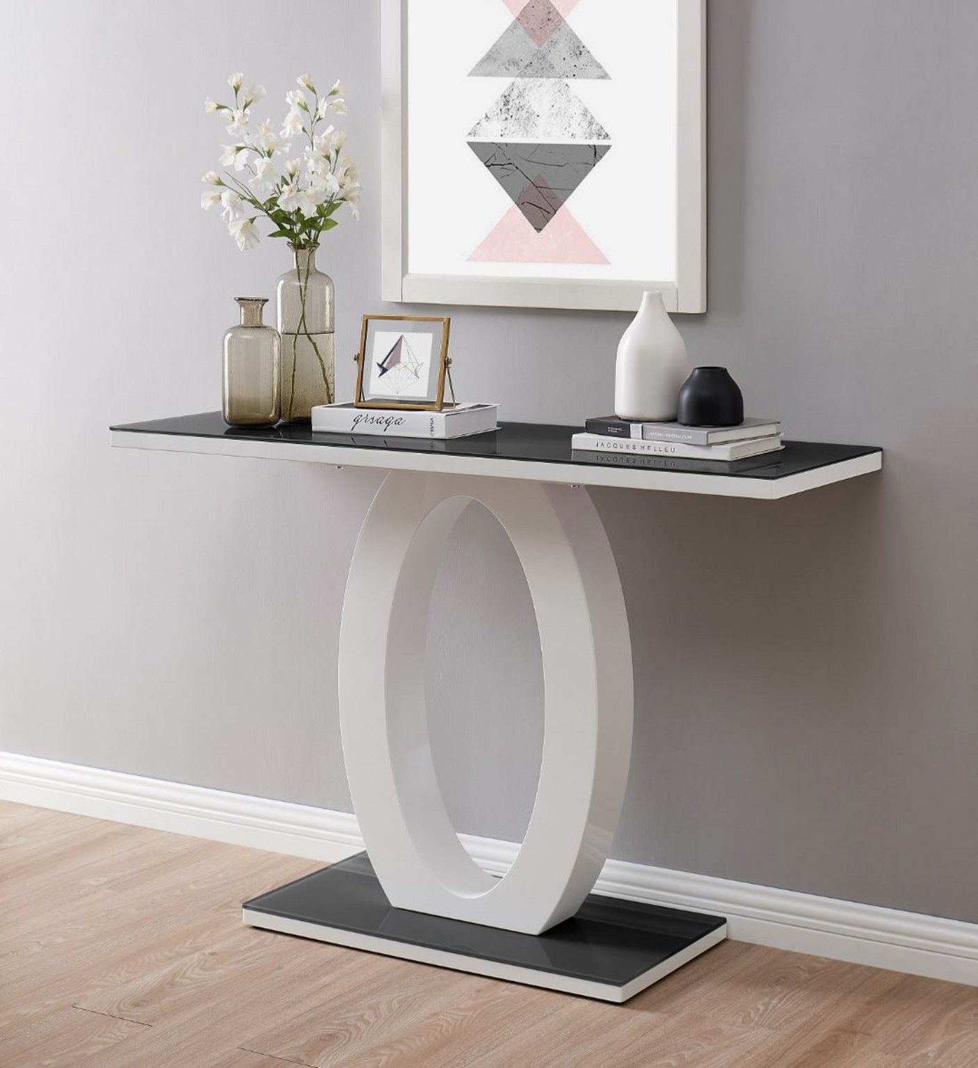 black gloss hall table