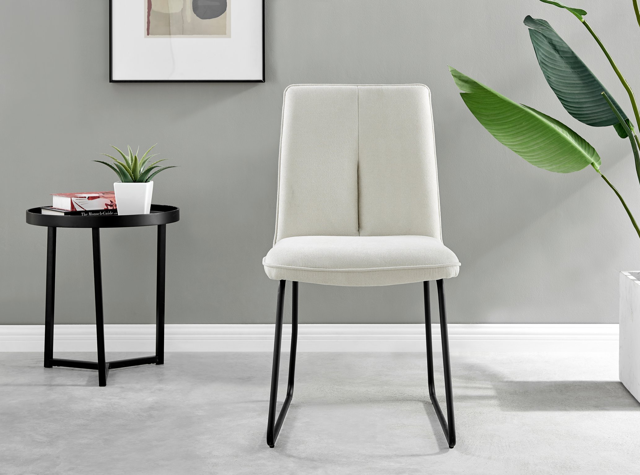 Seattle Glass and Black Leg Square Dining Table & 4 Halle Fabric Chairs - Picture 56 of 58