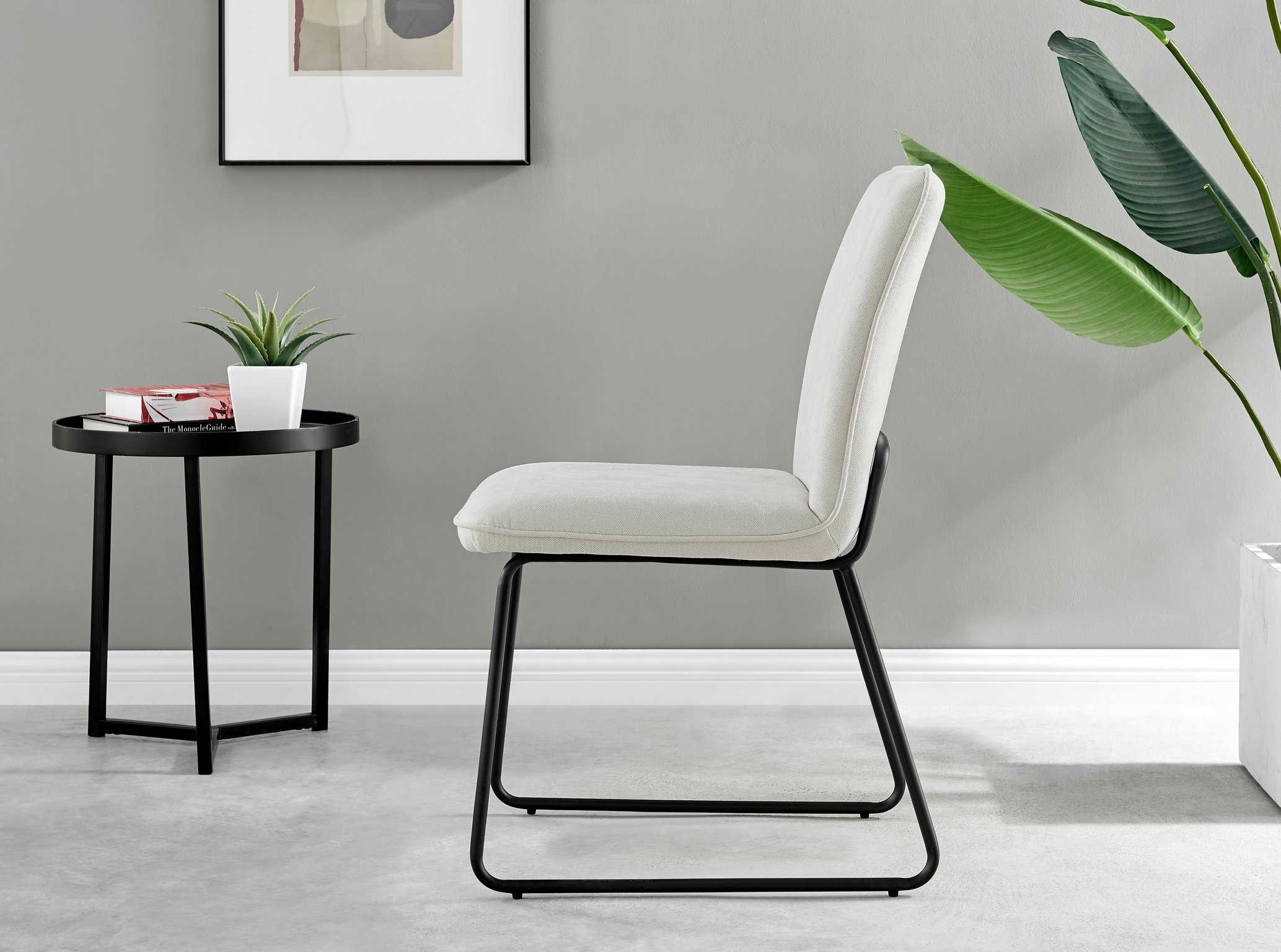 Seattle Glass and Black Leg Square Dining Table & 4 Halle Fabric Chairs - Picture 57 of 58