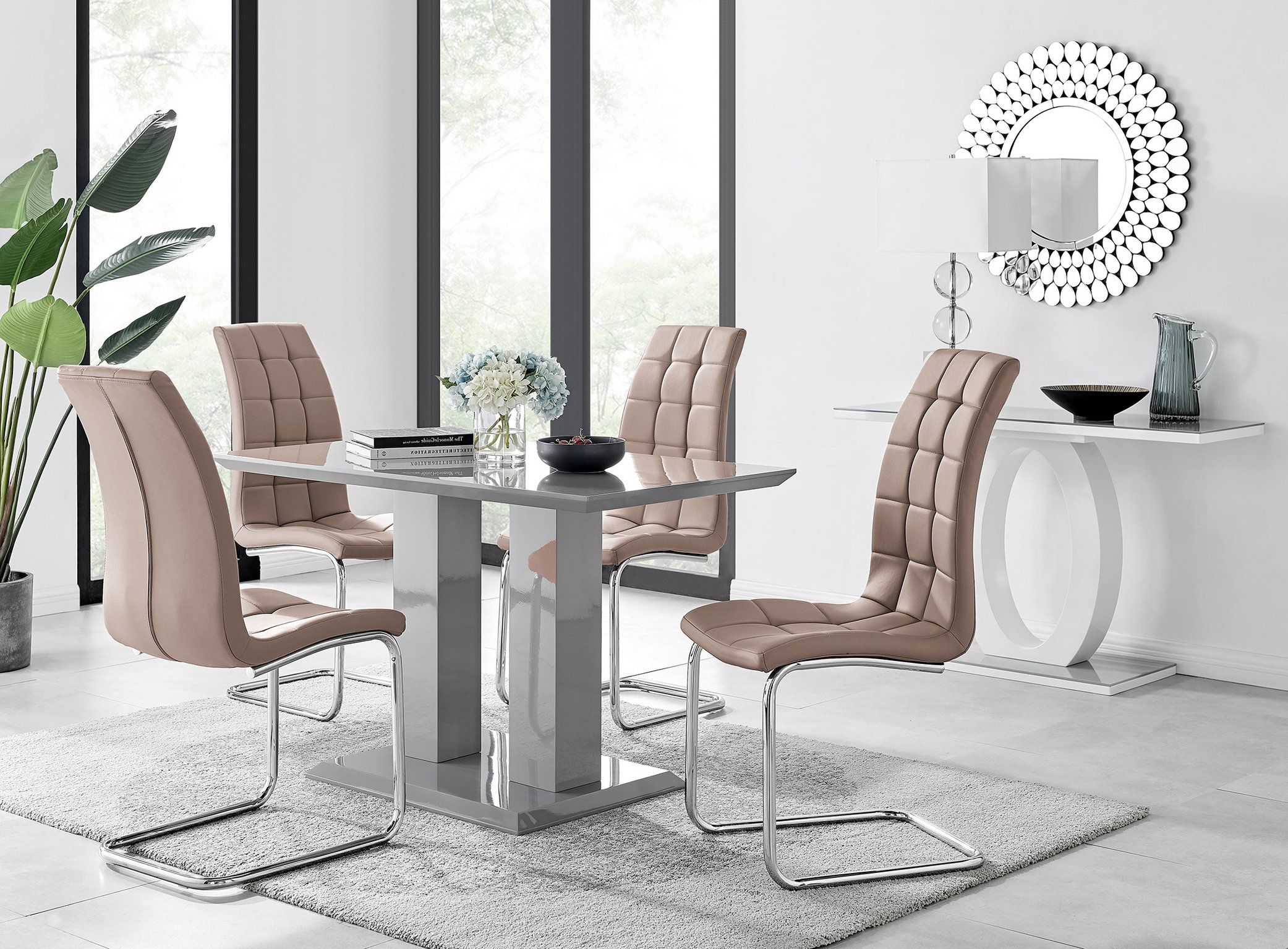 grey high table