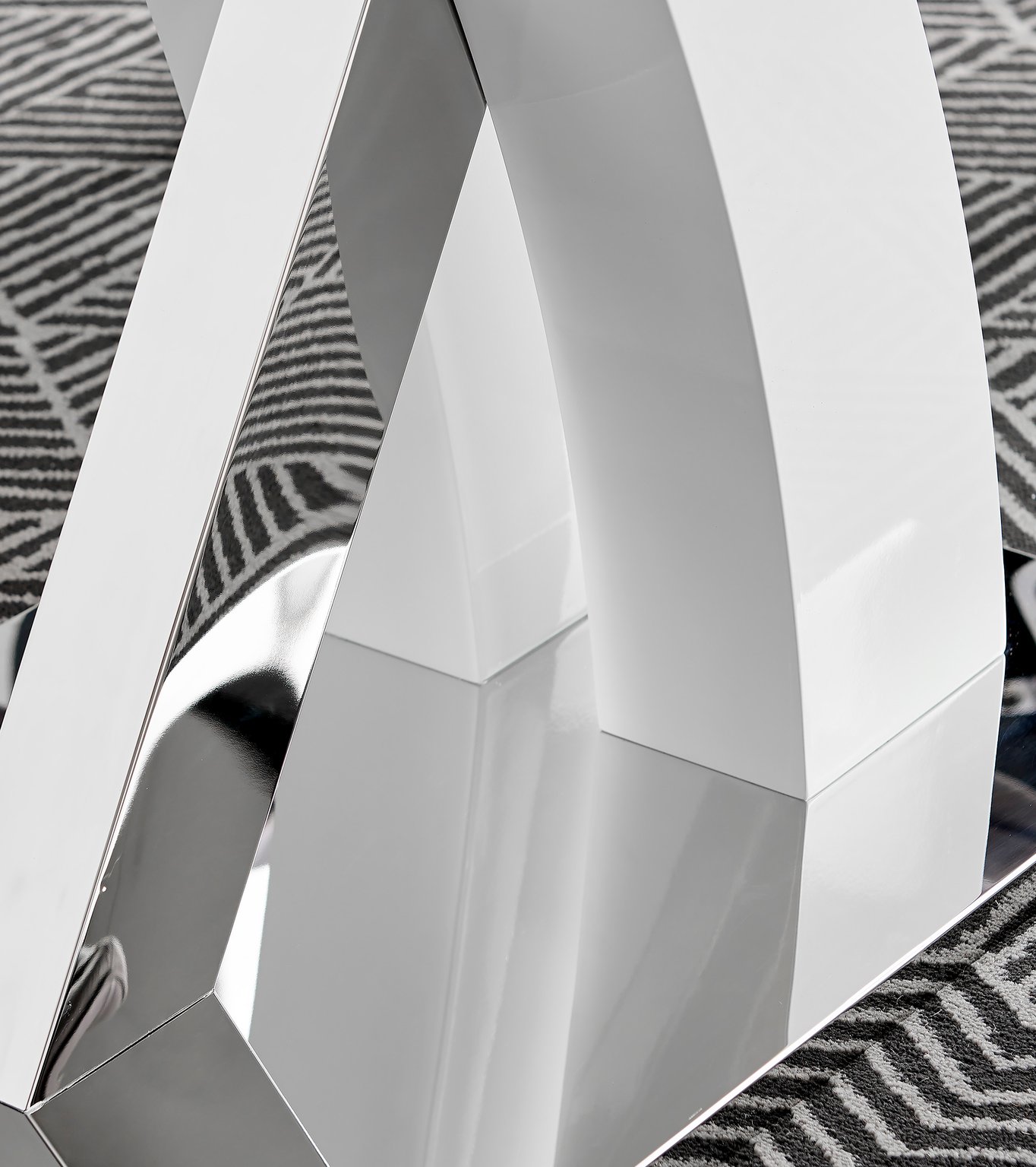 ATLANTA 4 White High Gloss Chrome Dining Table and 4 Faux Leather Dining Chairs - Picture 75 of 330
