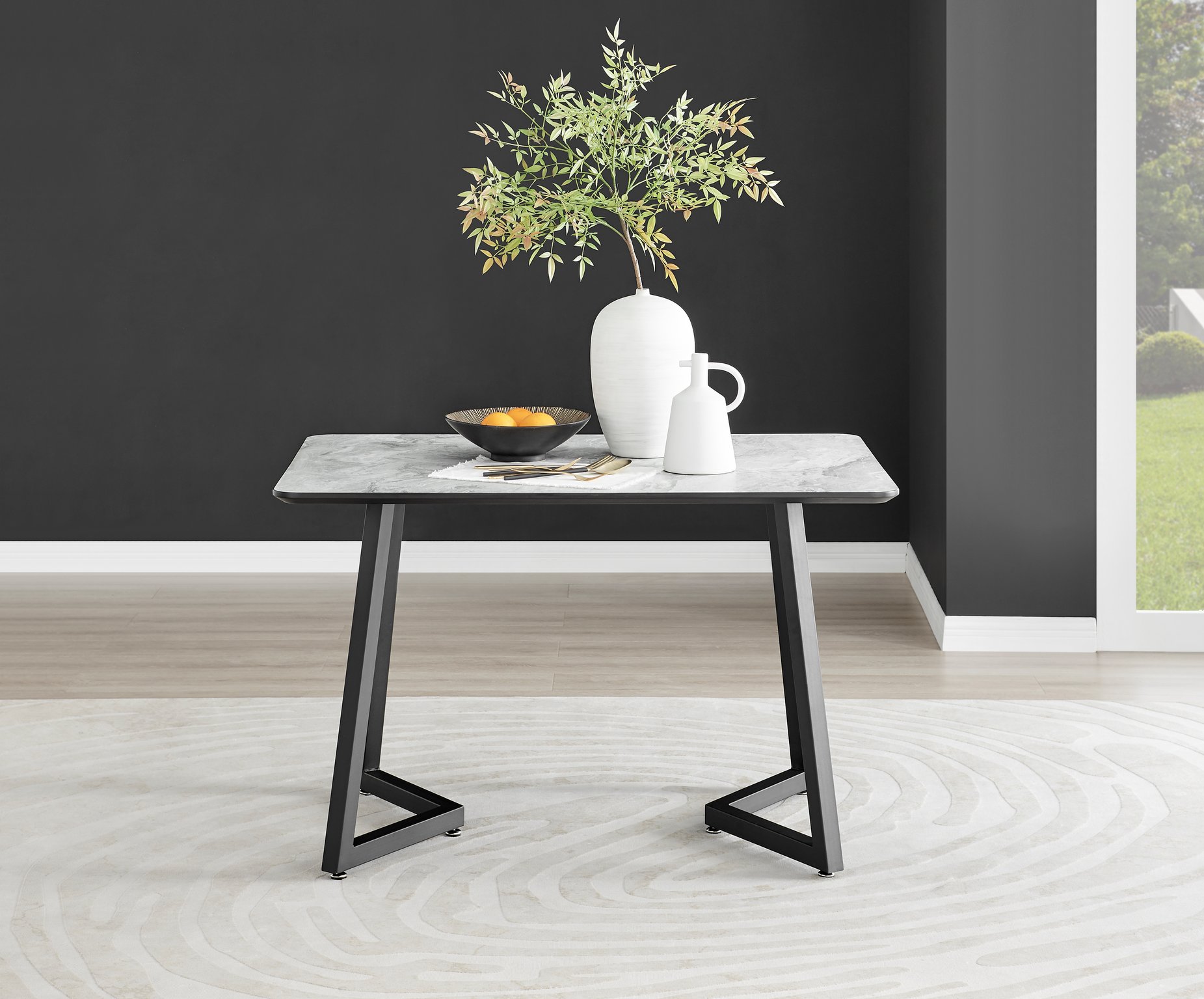 Marble effect dining table store and 4 chairs