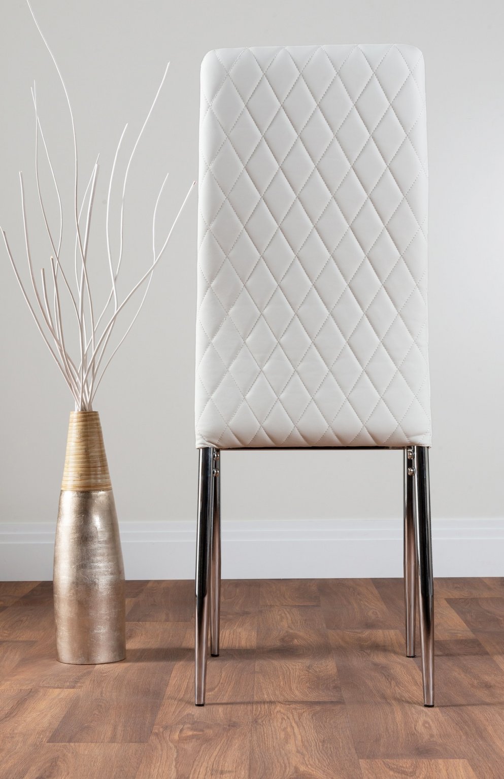 ATLANTA 4 White High Gloss Chrome Dining Table and 4 Faux Leather Dining Chairs - Picture 21 of 330