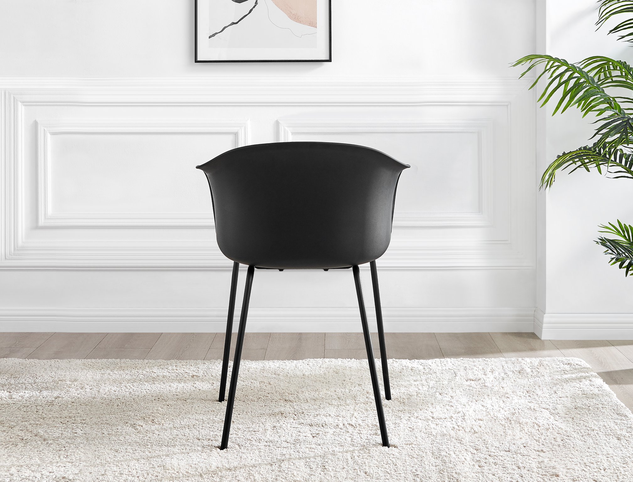 Koko 100cm Round Dining Table & 4 Harper Plastic Tub Dining Chairs Black Leg Sc - Picture 23 of 59