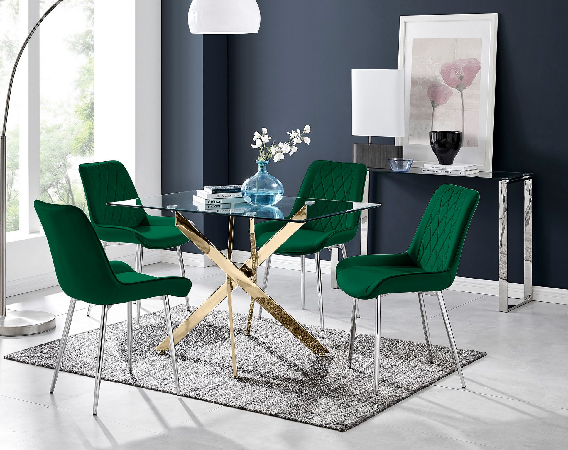 Emerald green online dining room chairs