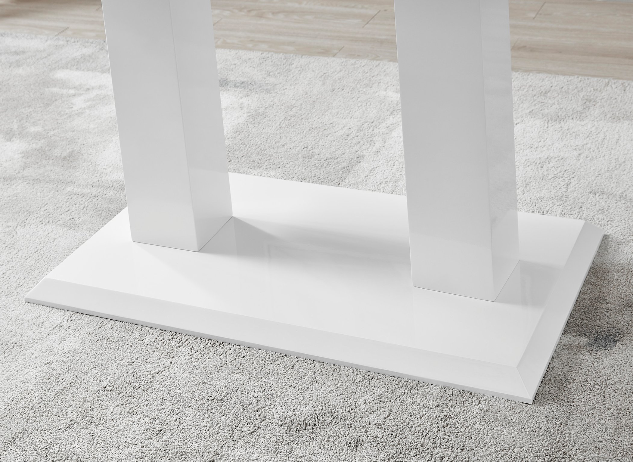 Imperia High Gloss White Dining Table 150x90cm and 6 Halle Chairs Furniture Set - Picture 6 of 38