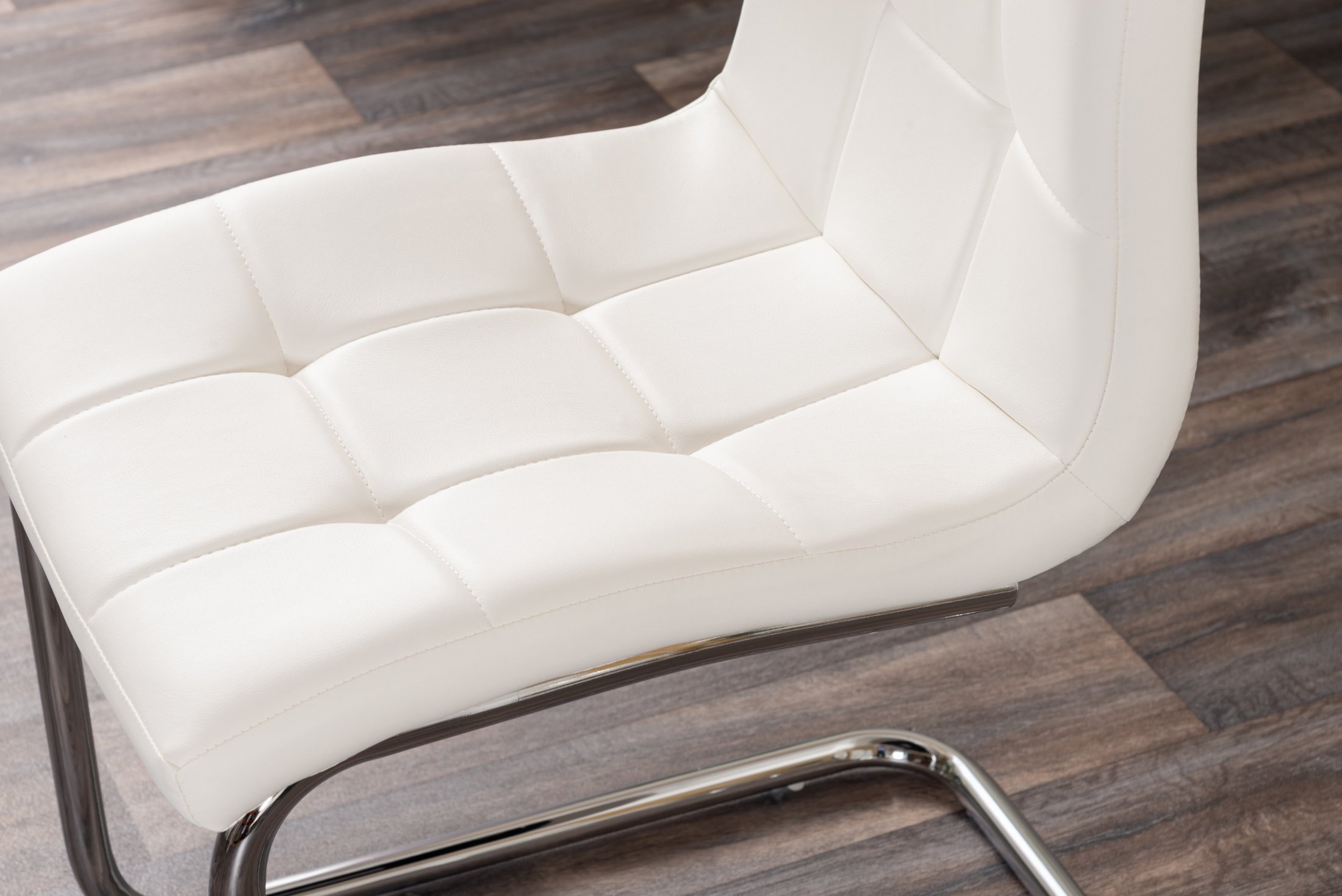 LIRA 100cm White Gloss Extending Dining Table and 4/6 Faux Leather Dining Chairs - Picture 75 of 78