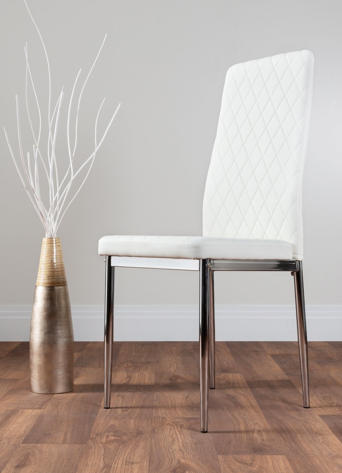 ATLANTA 4 White High Gloss Chrome Dining Table and 4 Faux Leather Dining Chairs - Picture 18 of 330