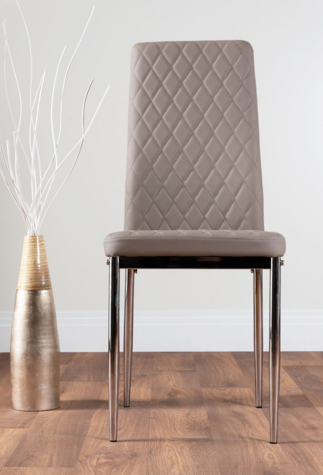 NOVARA Gold Round Tempered Glass Dining Table And 4 Faux Leather Dining Chairs - Picture 300 of 410
