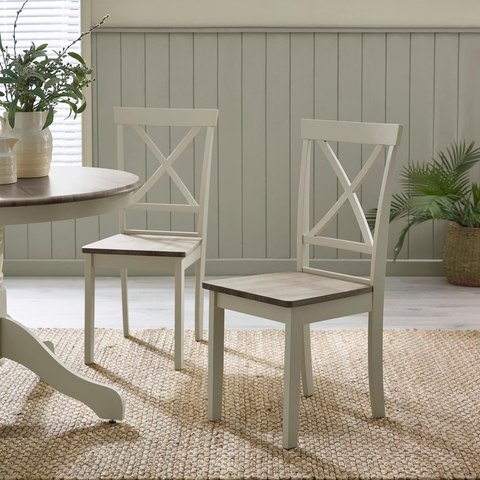 Bude 106cm Round Wooden Dining Table & 4 Millford Chairs Farmhouse - Picture 9 of 38