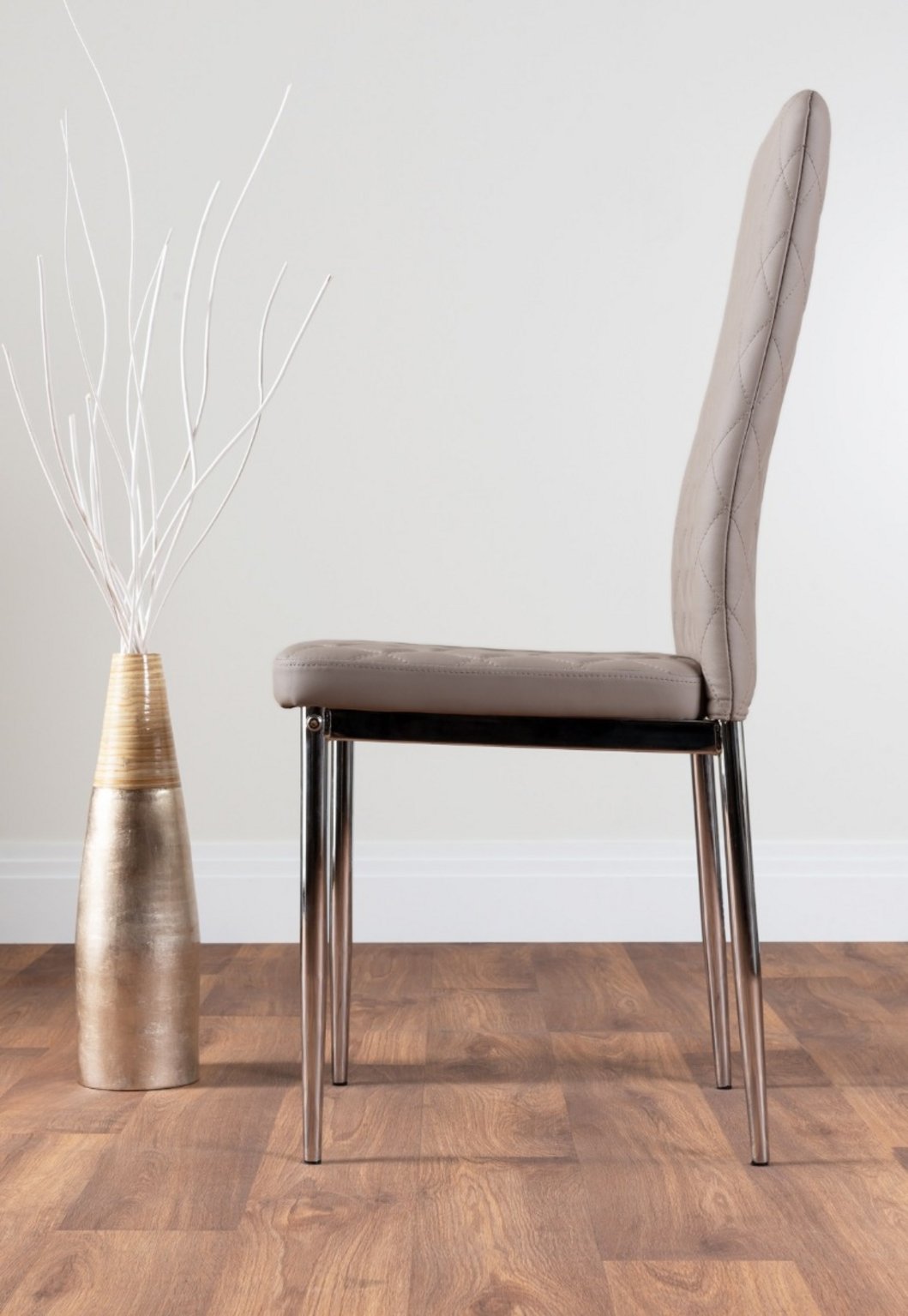 NOVARA Chrome Round Glass Dining Table and 4 Milan Faux Leather Dining Chairs - Picture 31 of 70