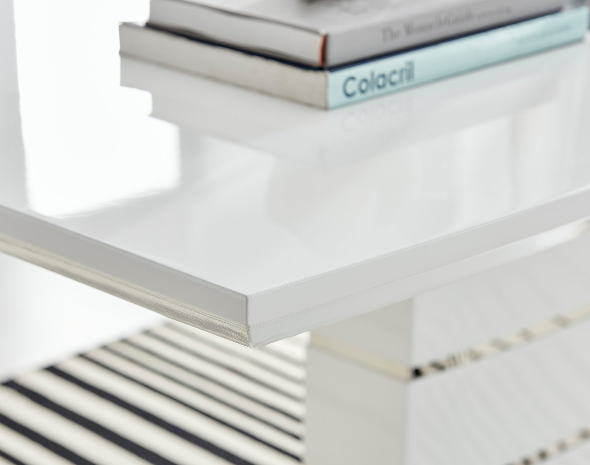 RENATO 120cm White Gloss Extending Dining Table &4/6 Faux Leather Lorenzo Chairs - Picture 29 of 118