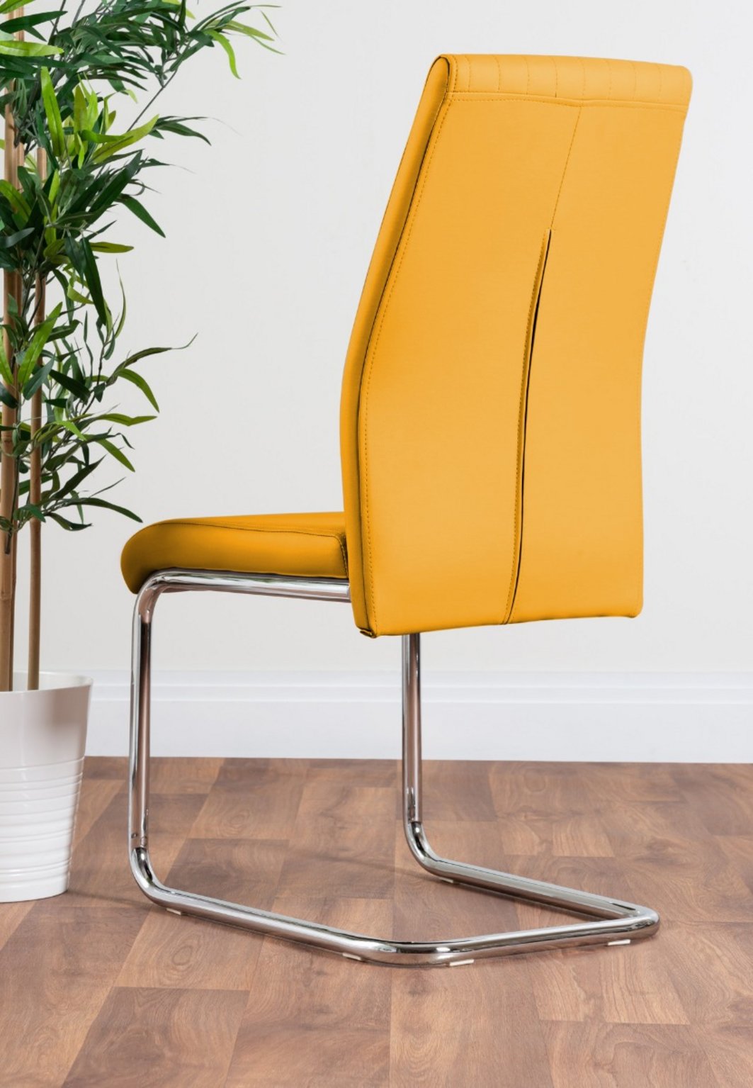 mustard faux leather dining chairs