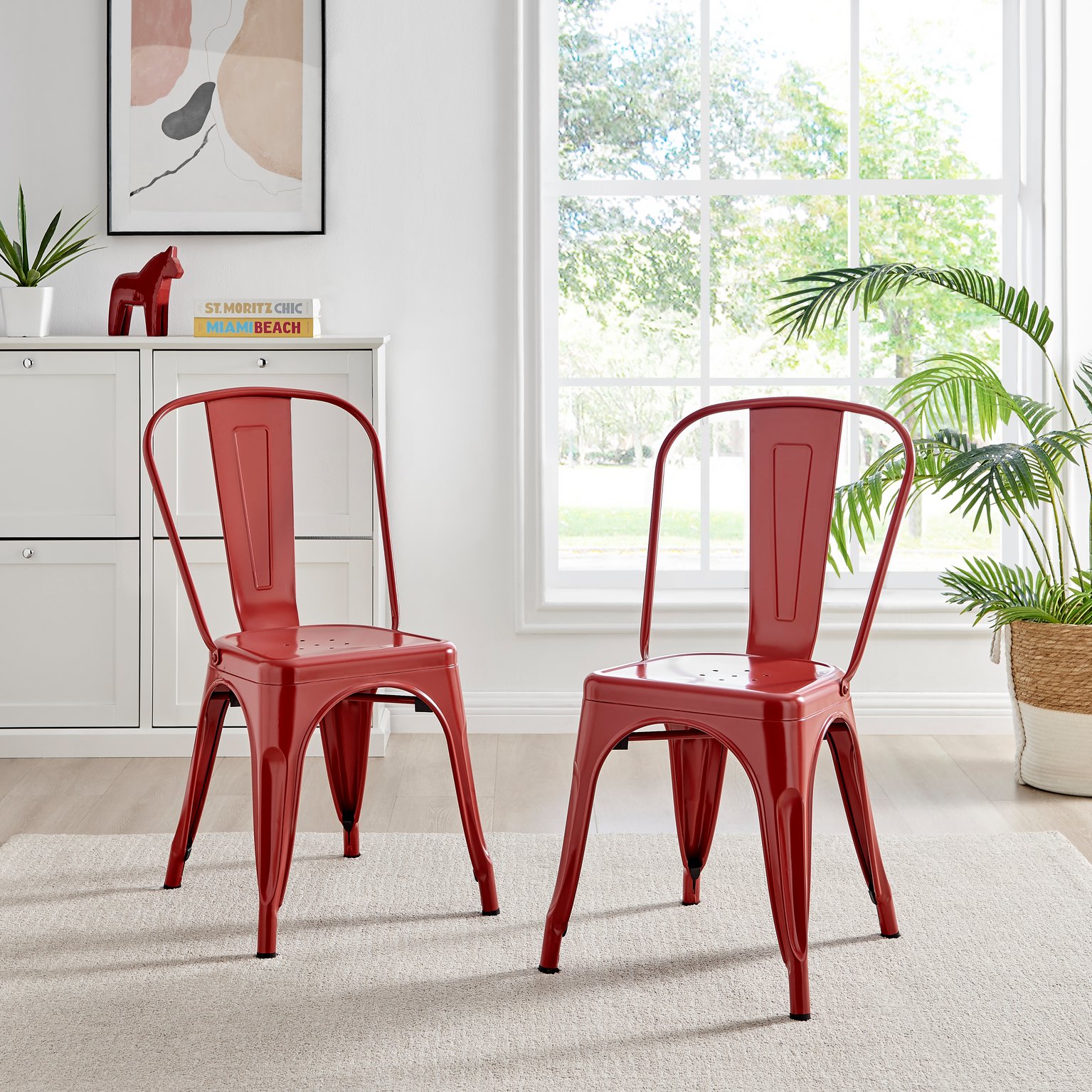 Colton Tolix Style Industrial Metal Dining Chair Set of 2 Modern