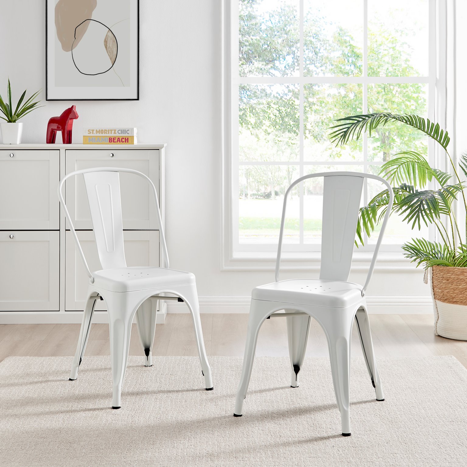 Colton Tolix Style Industrial Metal Dining Chair Set of 2 Modern