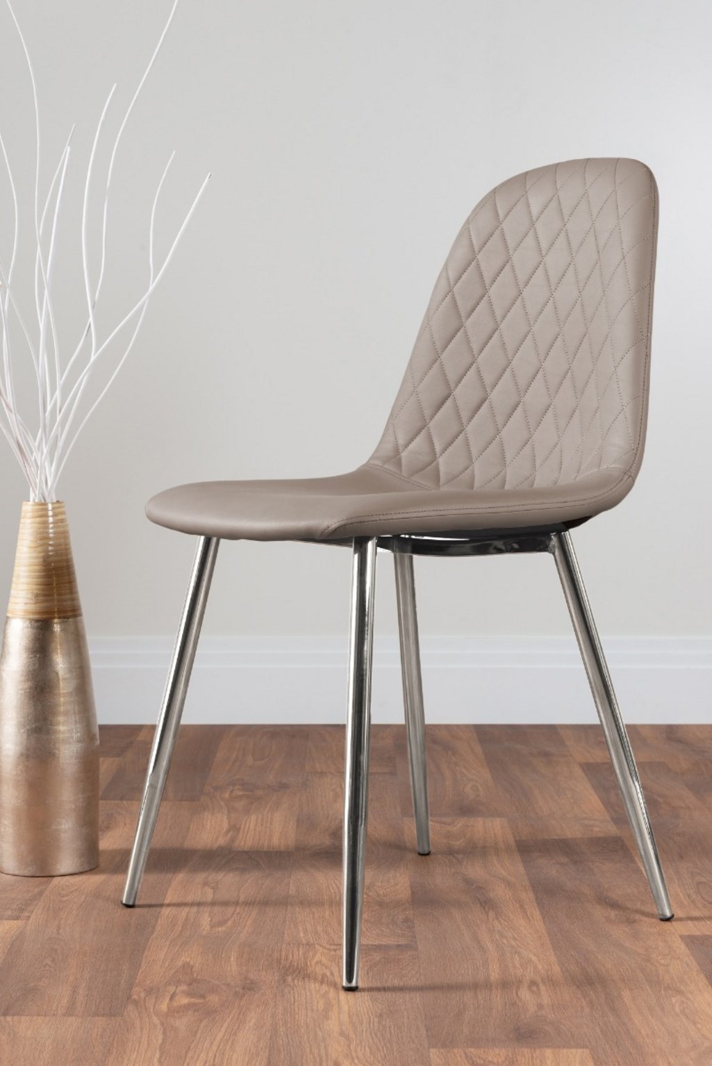 NOVARA Gold Round Tempered Glass Dining Table And 4 Faux Leather Dining Chairs - Picture 127 of 410