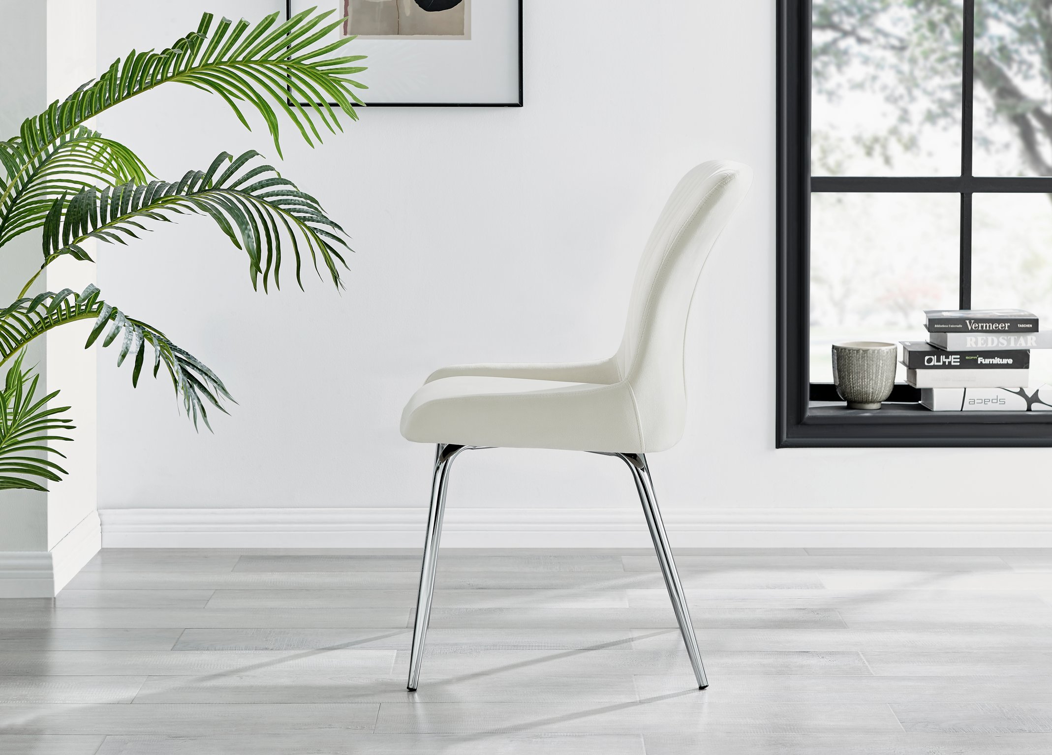 Set of 2 Nora Velvet Dining Chairs with Black or Chrome Legs Modern Wingback - Picture 50 of 79
