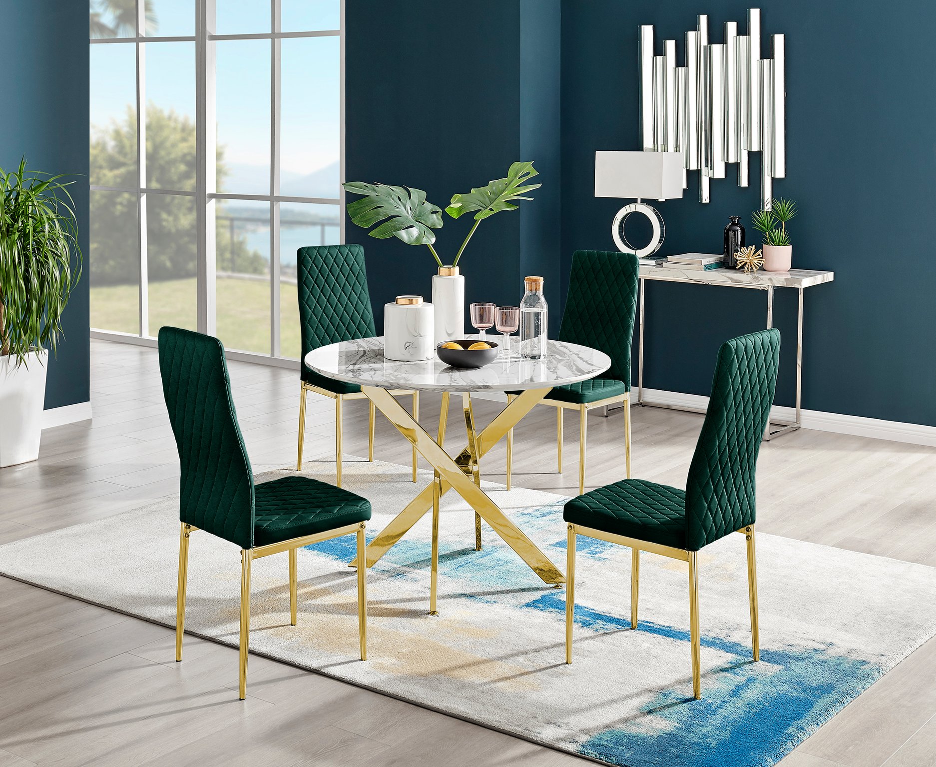 Marble and deals gold dining table