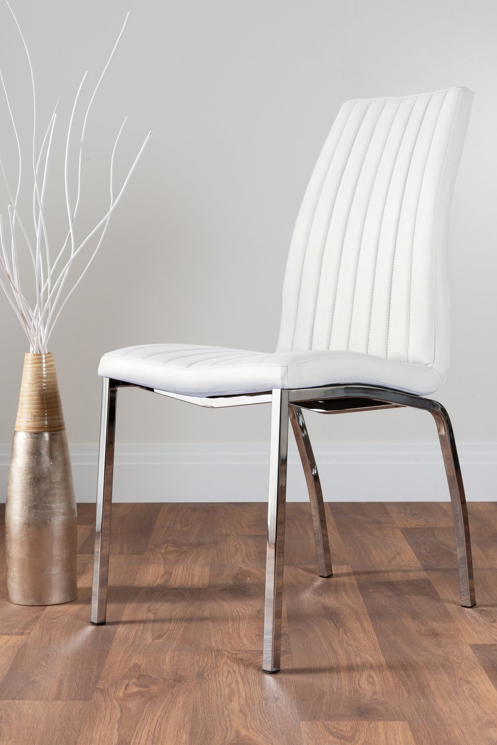 ATLANTA 4 White High Gloss Chrome Dining Table and 4 Faux Leather Dining Chairs - Picture 114 of 330