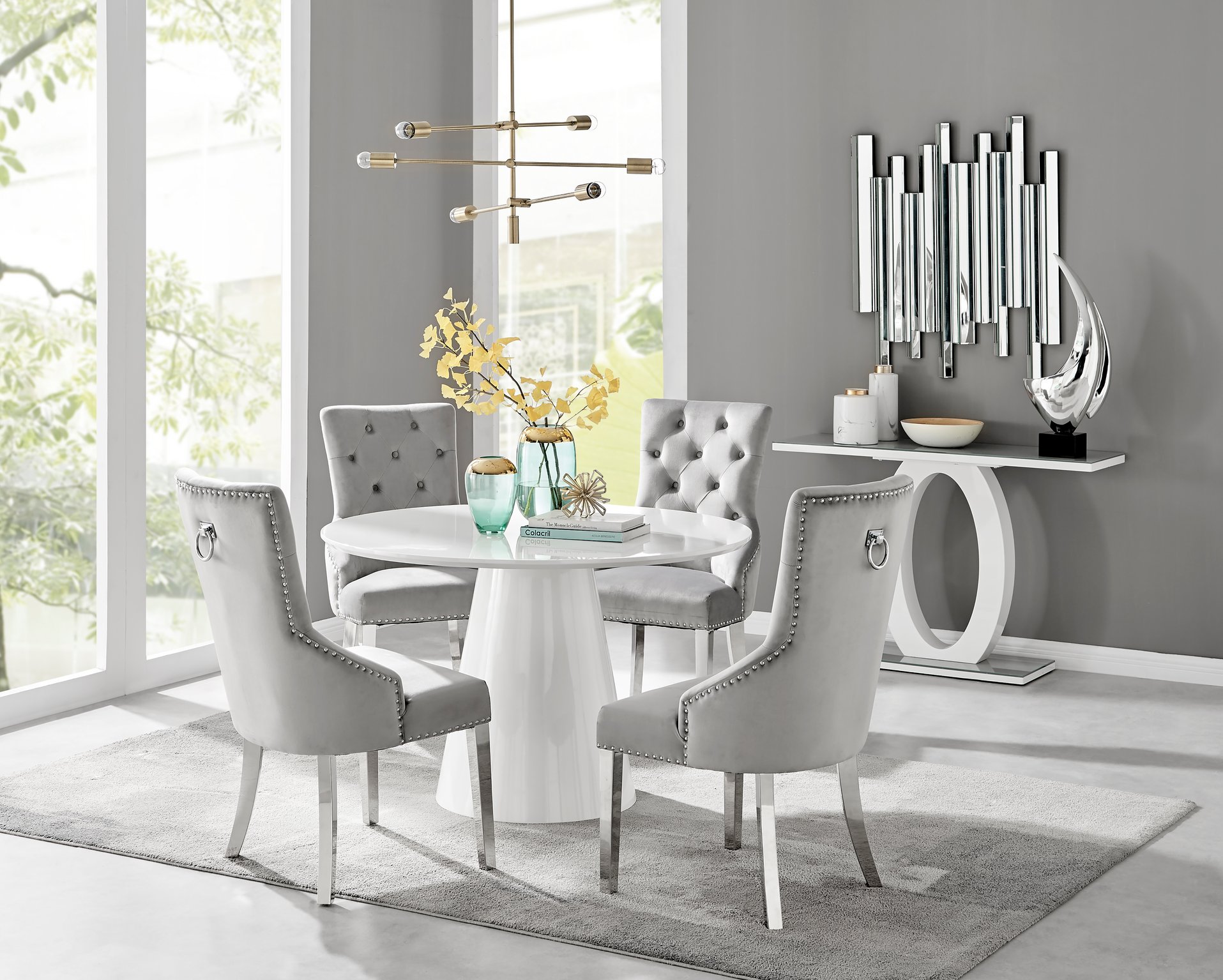 white gloss pedestal dining table