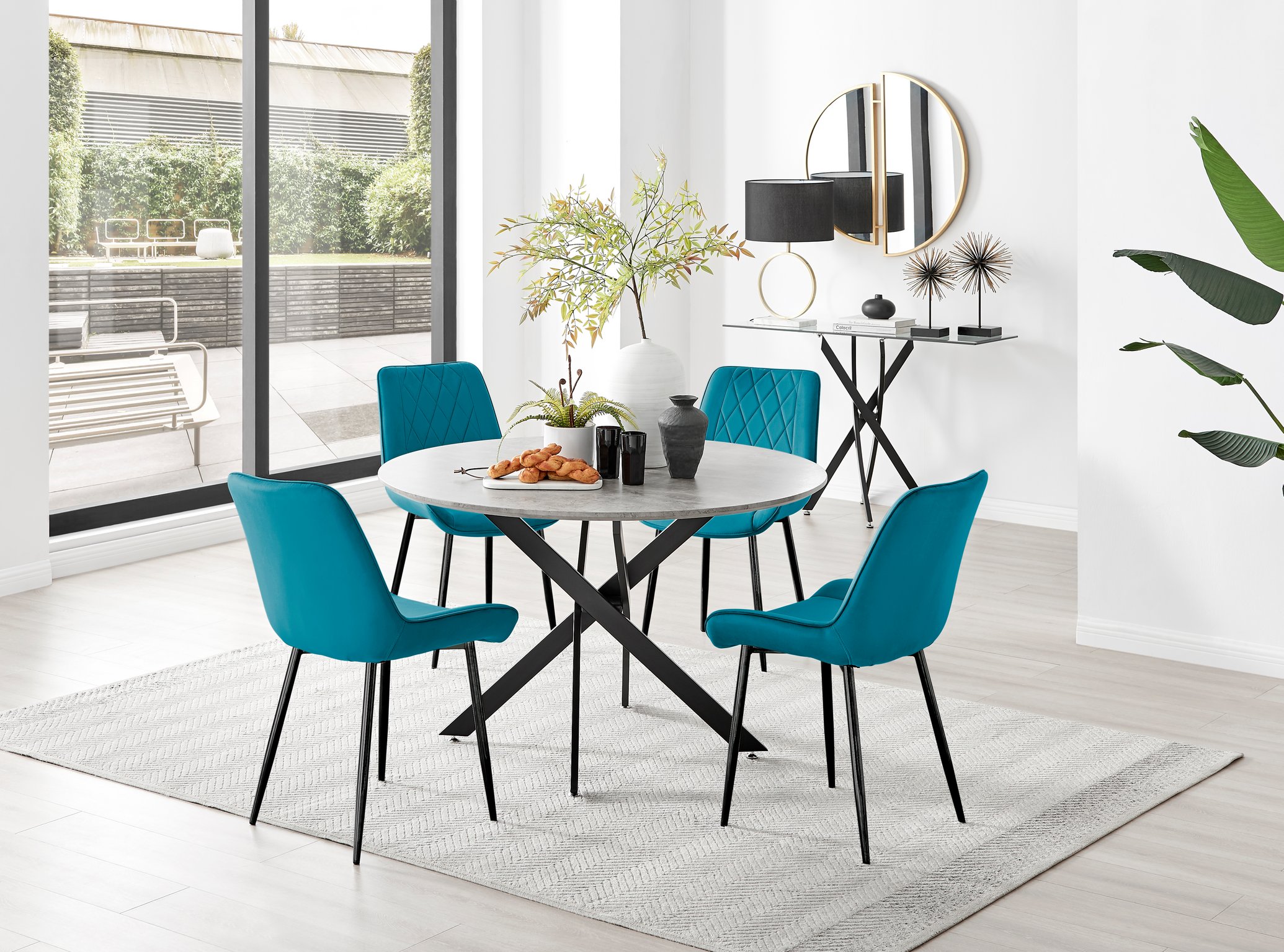 Chairs to go with deals concrete dining table