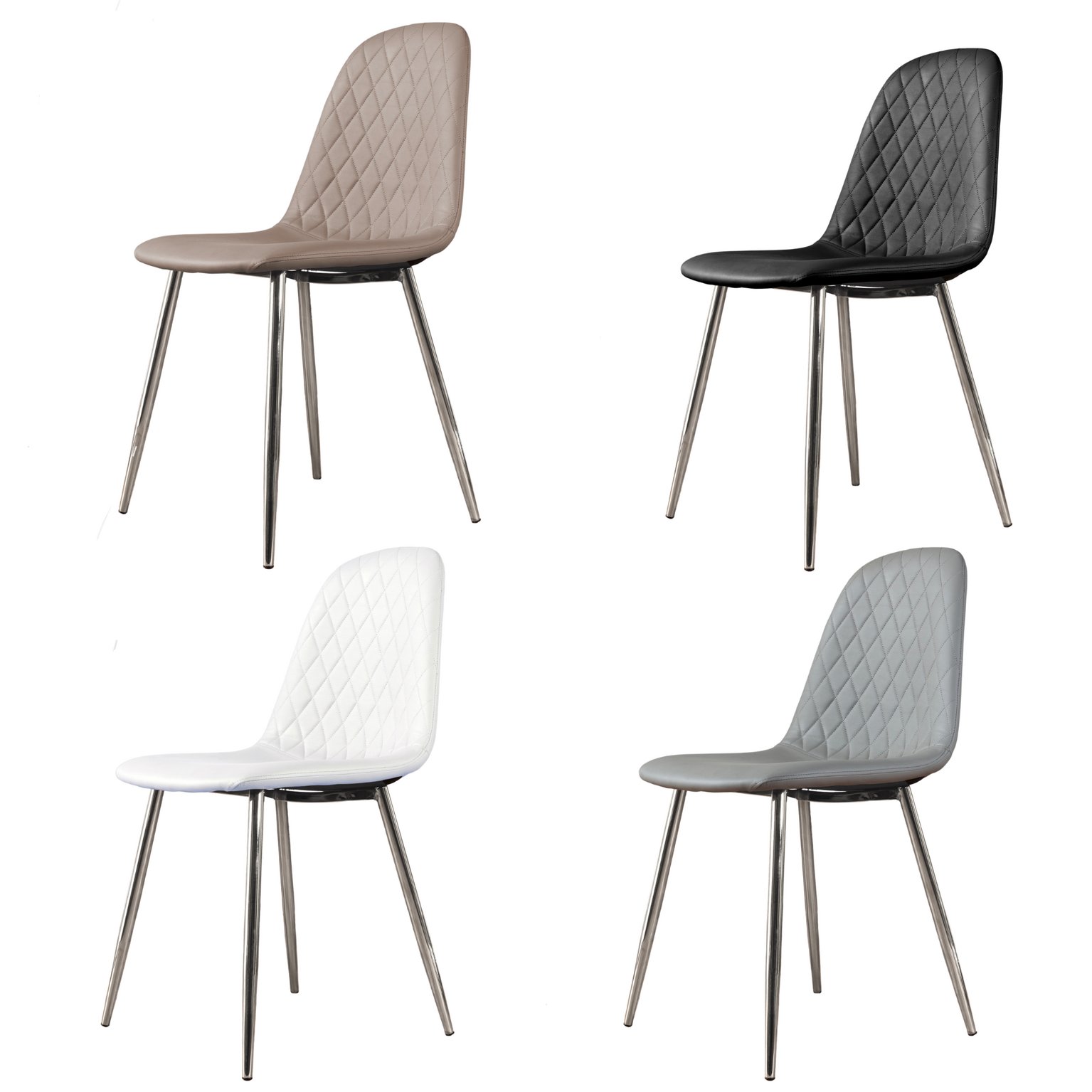 Black Corona chair with silver chrome legs