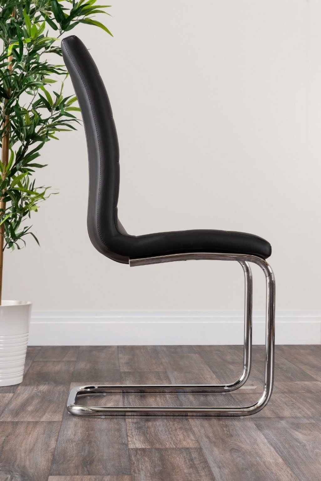 2x Black Lorenzo Chairs Furniturebox UK 2x Modern Stylish Contemporary White Black Grey Lorenzo Faux Leather And Chrome Metal Kitchen Dining Chairs
