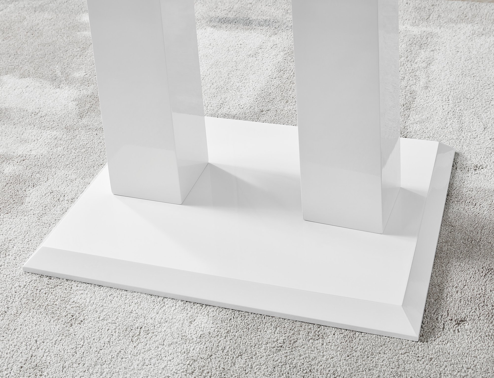 IMPERIA White High Gloss Pillar Dining Table and 4 Velvet Faux Leather Chairs - Picture 168 of 248