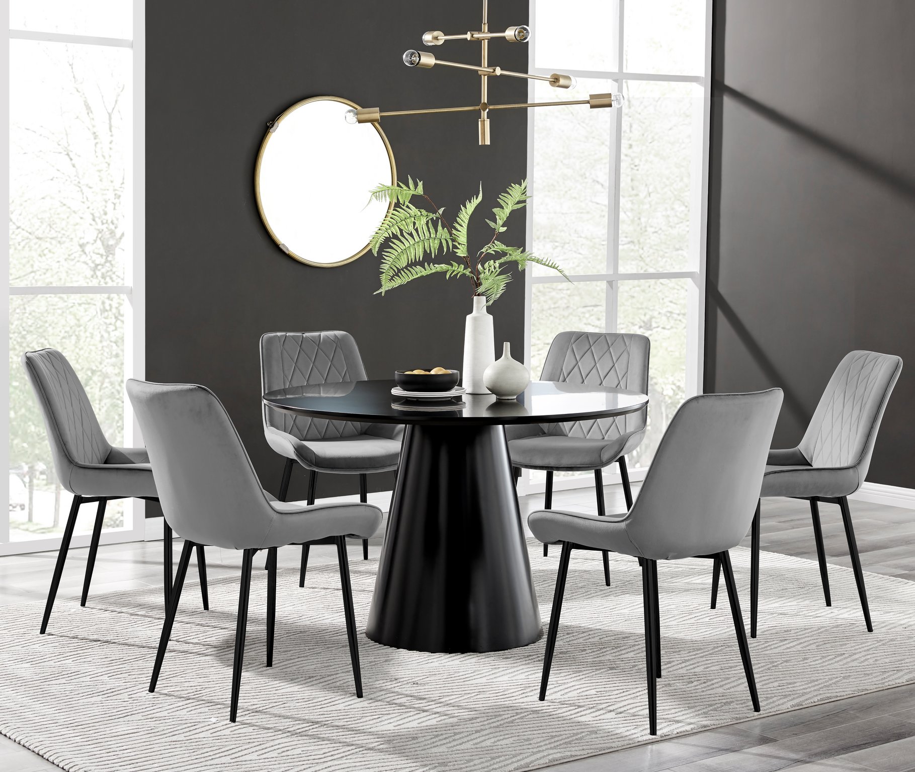 black round dining table for 6